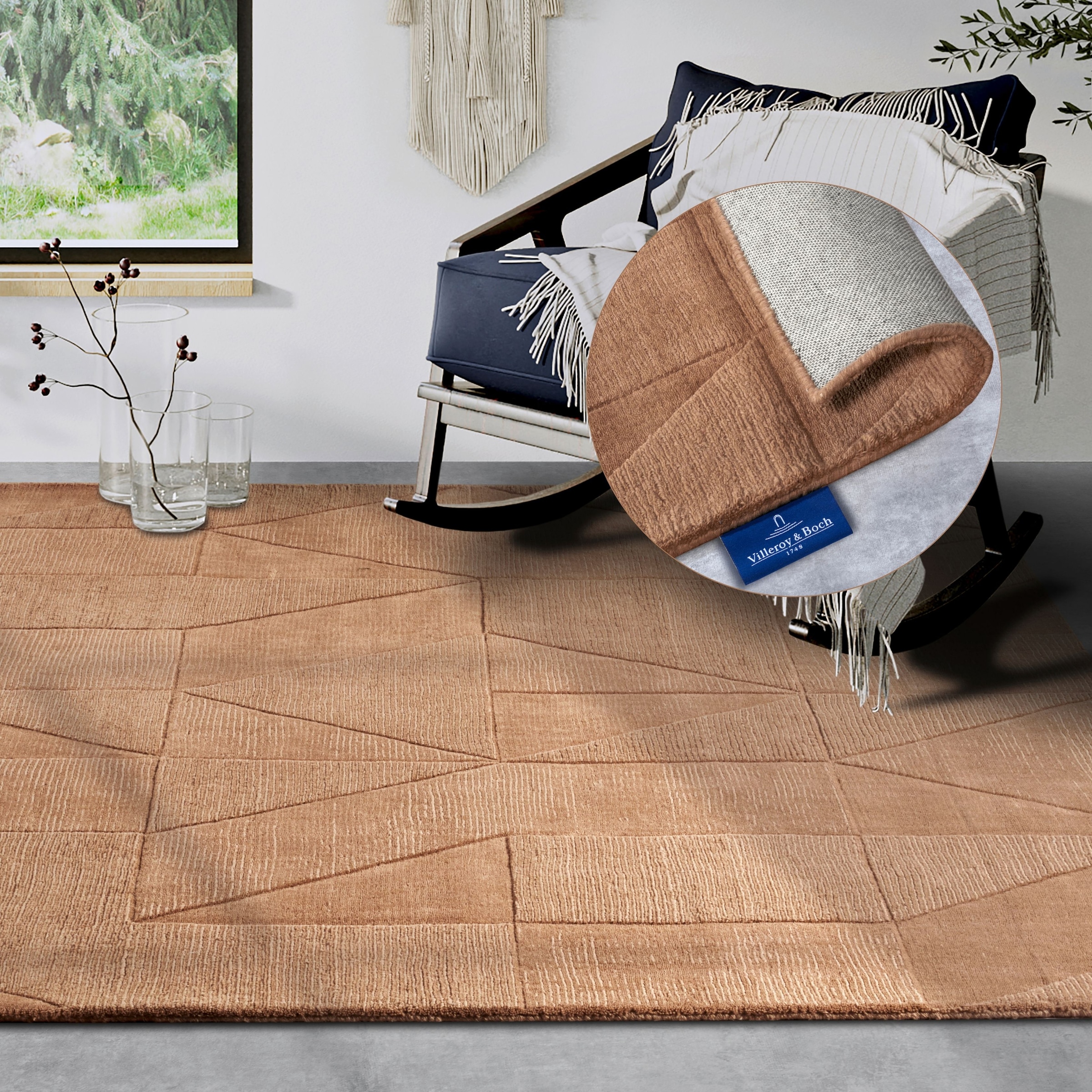 Villeroy & Boch Wollteppich "Ursule" rechteckig 10 mm Höhe Läufer, handgewebt, Wolle, Natur, Wohnzimmer, Geometrie, Boho