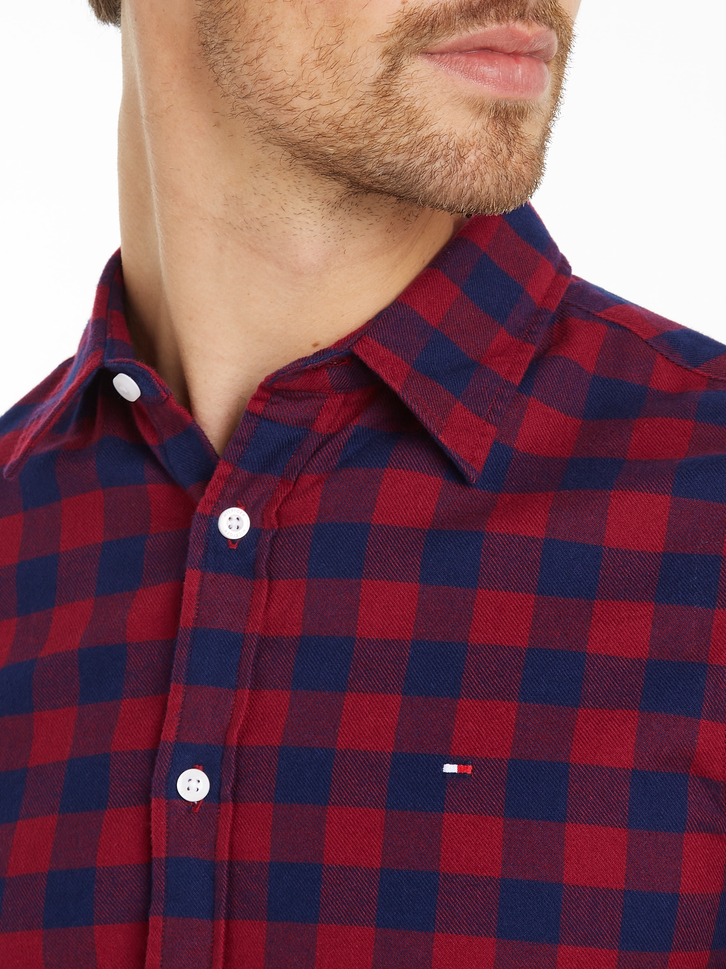 Tommy Hilfiger Langarmhemd »BRUSHED GINGHAM SF SHIRT«, modisch kariert