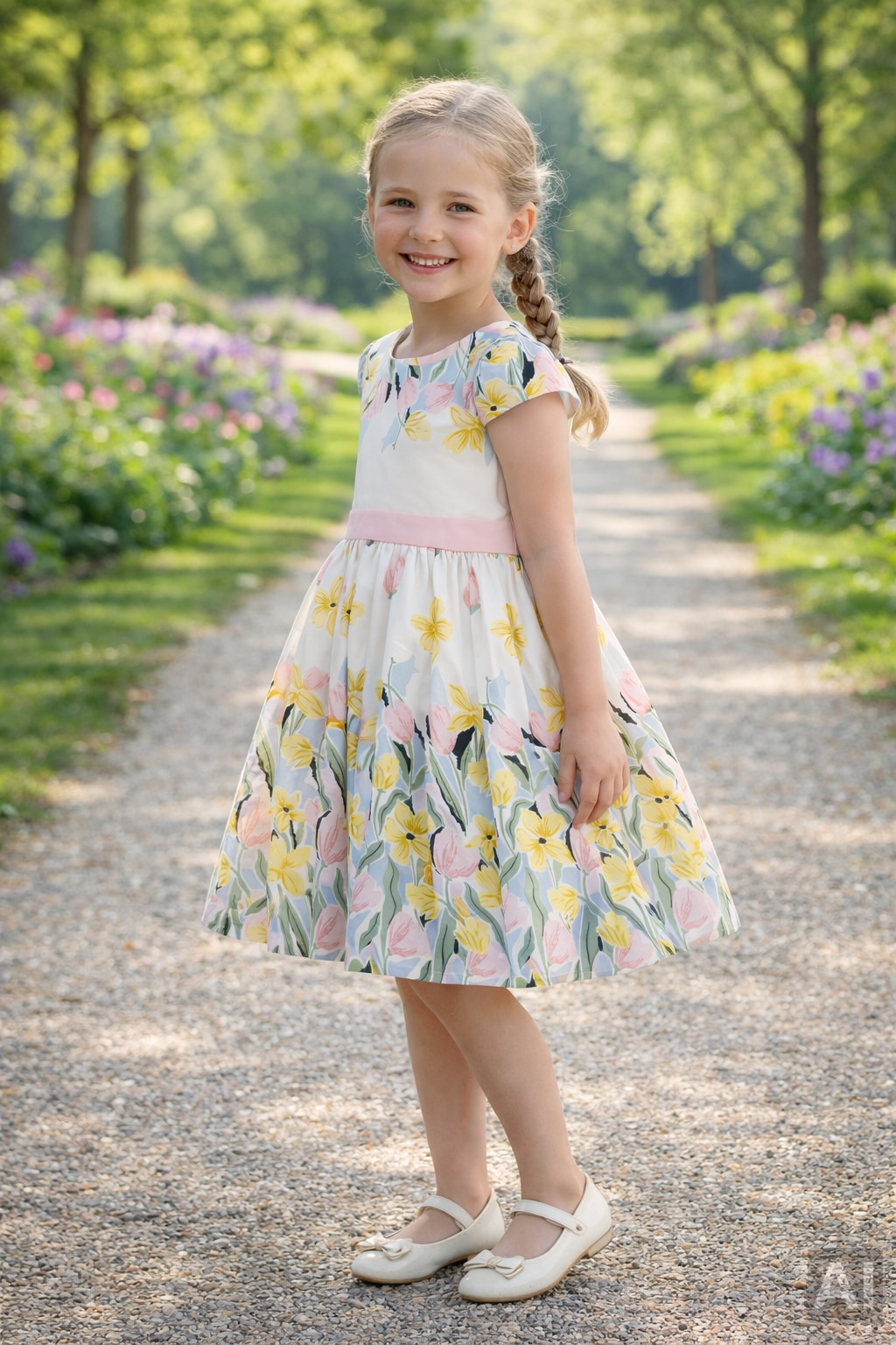 happy girls Sommerkleid mit Deko-Schleife und Nahtreißverschluss im Rücken