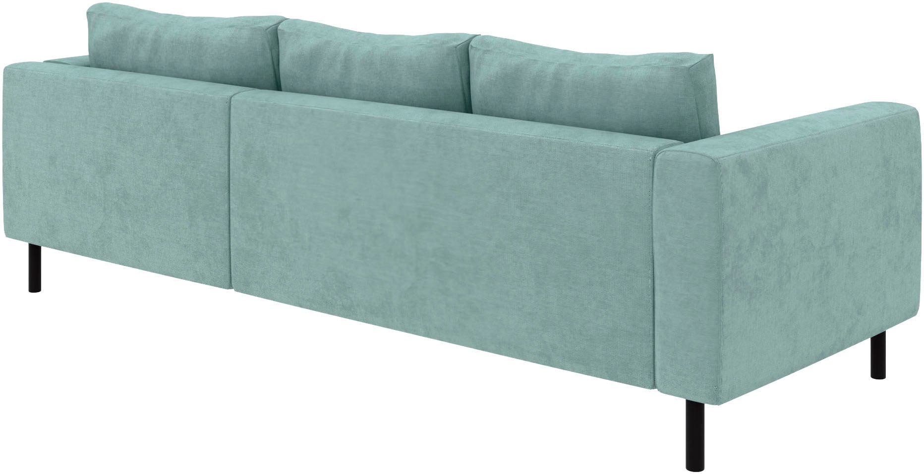 TRENDMANUFAKTUR Ecksofa »Amazing II, wahlw. mit Schlaffunktion & Bettkasten, Fuß schwarz« Recamiere beidseitig montierbar, L-Form,in Cord o. Struktur, B: 232 cm