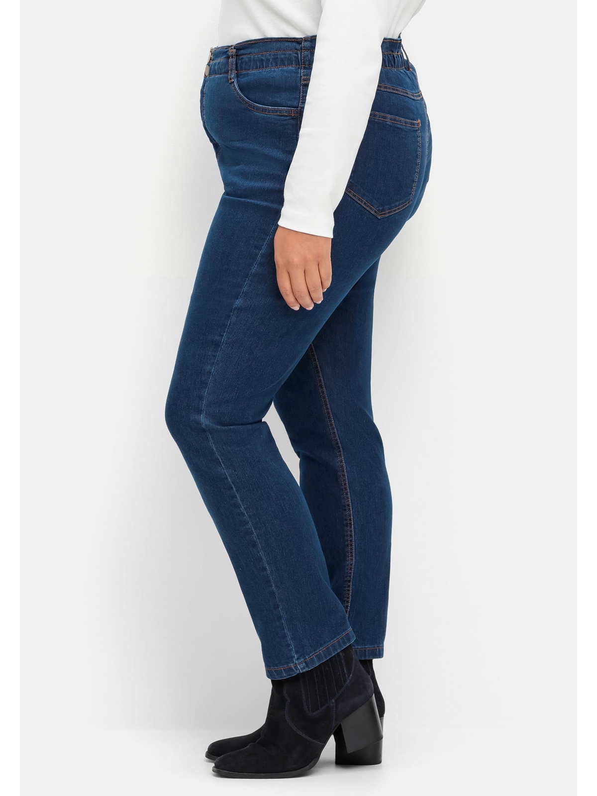 BAUR bestellen Sheego für extrahohen Gerade Jeans | Größen«, im »Große Paperbag-Schnitt