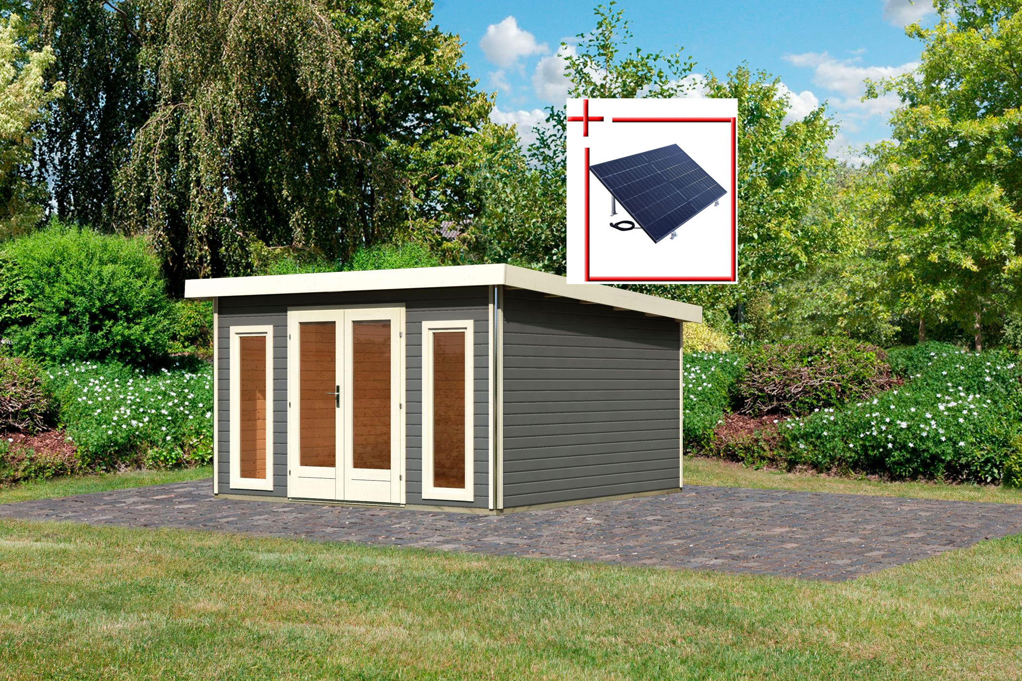 Karibu Gartenhaus "Rabensee 3", (Set), terragrau günstig online kaufen