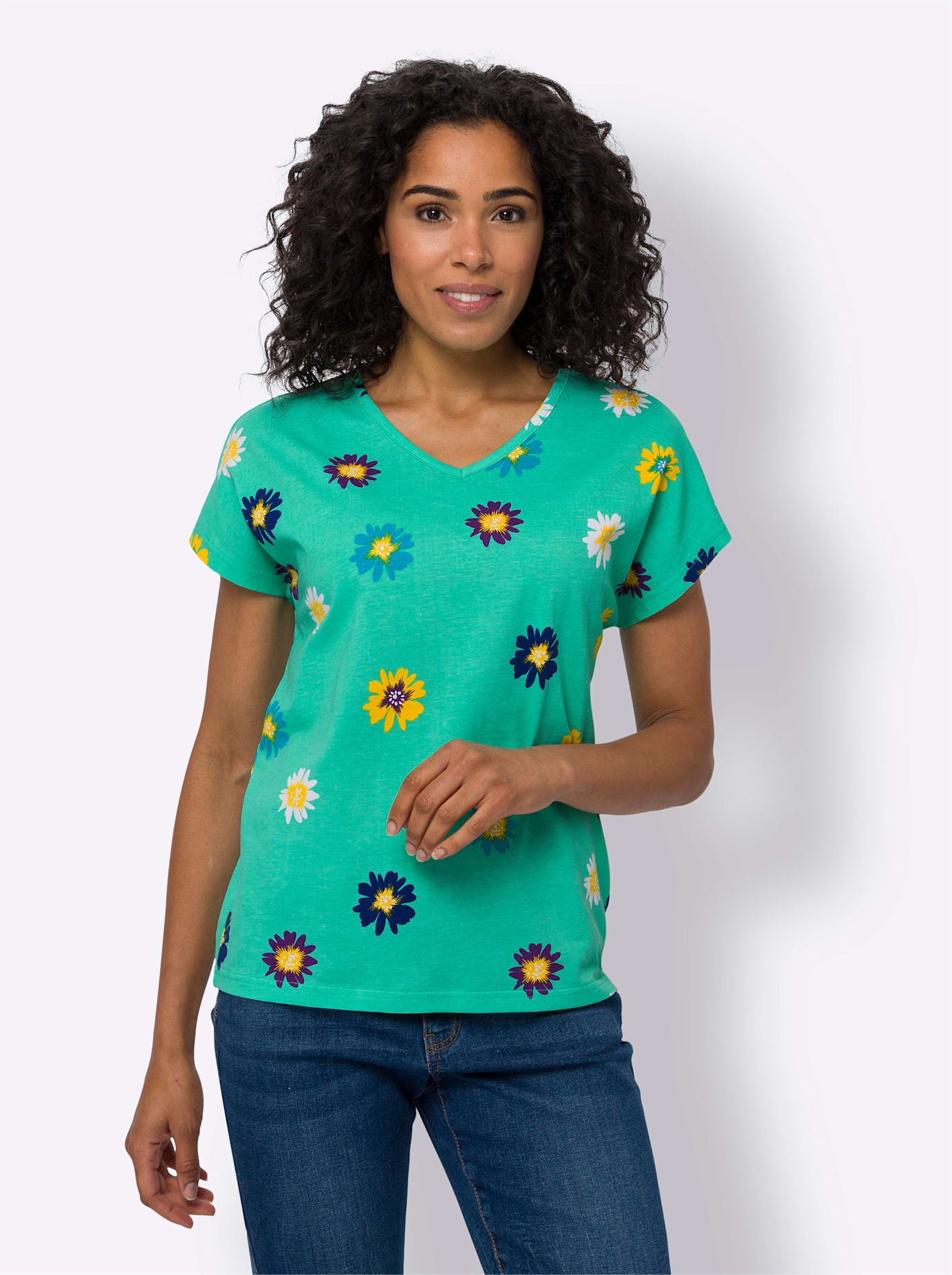 Classic Basics Kurzarmshirt "V-Shirt" 1 Stk. günstig online kaufen