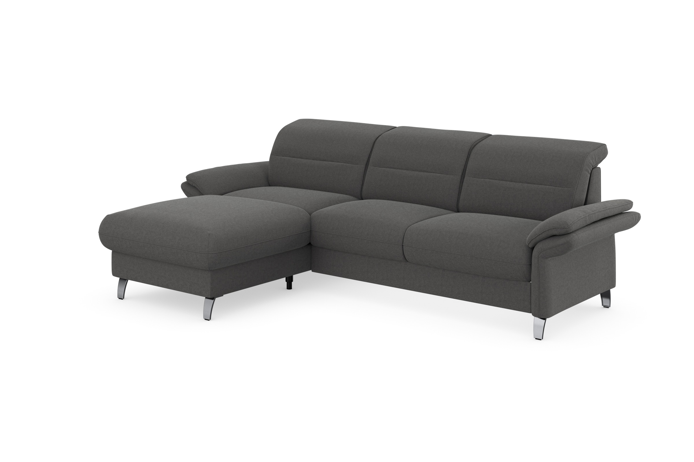 sit&more Ecksofa »Grenoble L-Form mit Federkern«, wahlweise mit Bettfunktion, Bettkasten, Arm- und Kopfteilverstellung