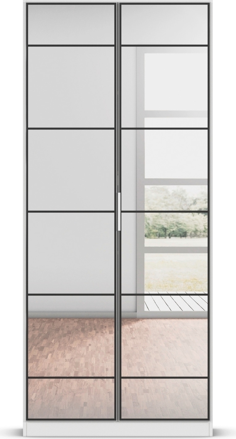 rauch Drehtürenschrank »Kleiderschrank Schrank Garderobe Schlafzimmerschrank ACERO«, (praktisch in Tiefe 41 cm mit vielen Einlegeböden), Spiegelfront in moderner Loft-Optik MADE IN GERMANY