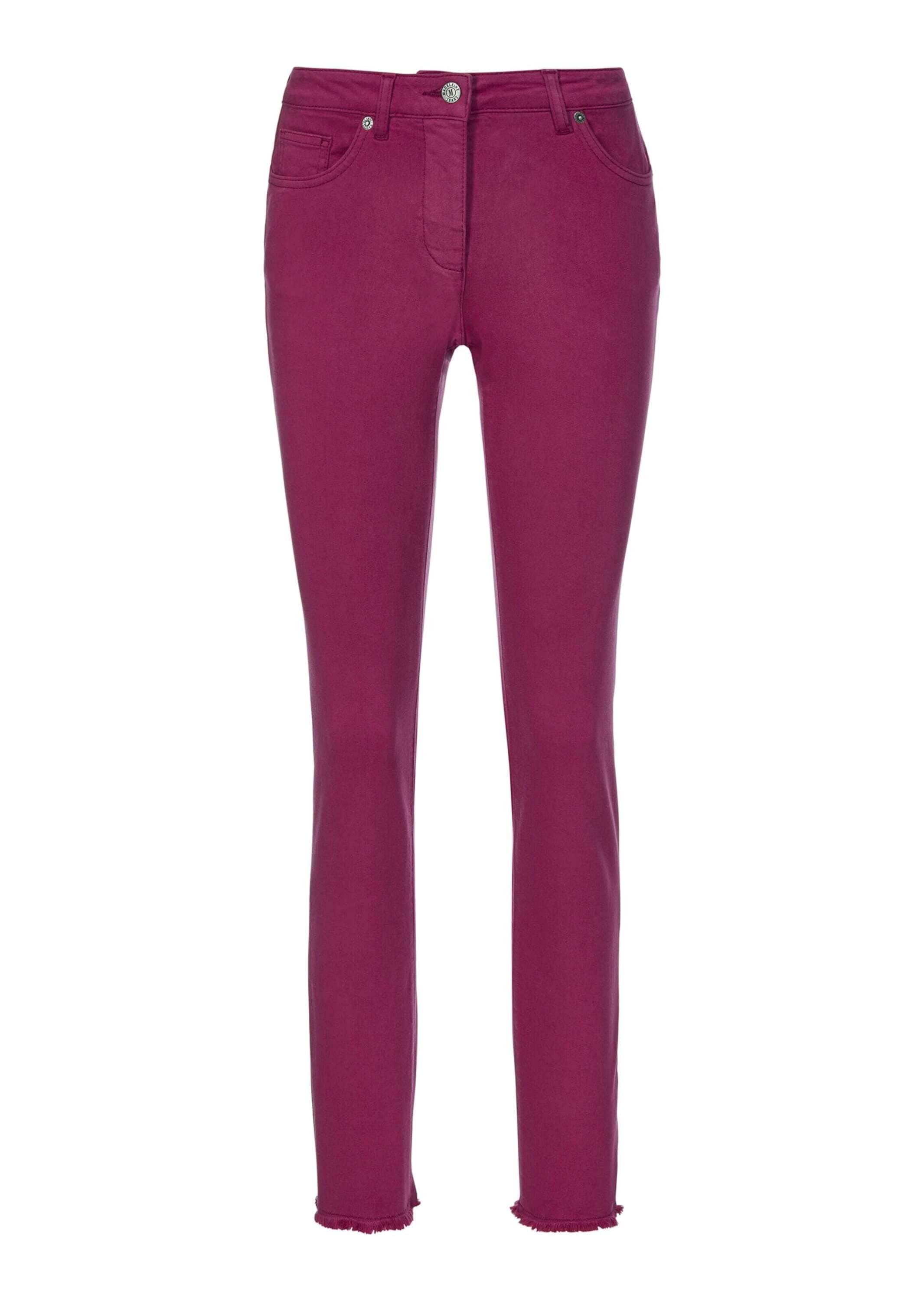 MADELEINE Regular-fit-Jeans »Jeans Mid Waist Skinny-Hose mit Fransen«