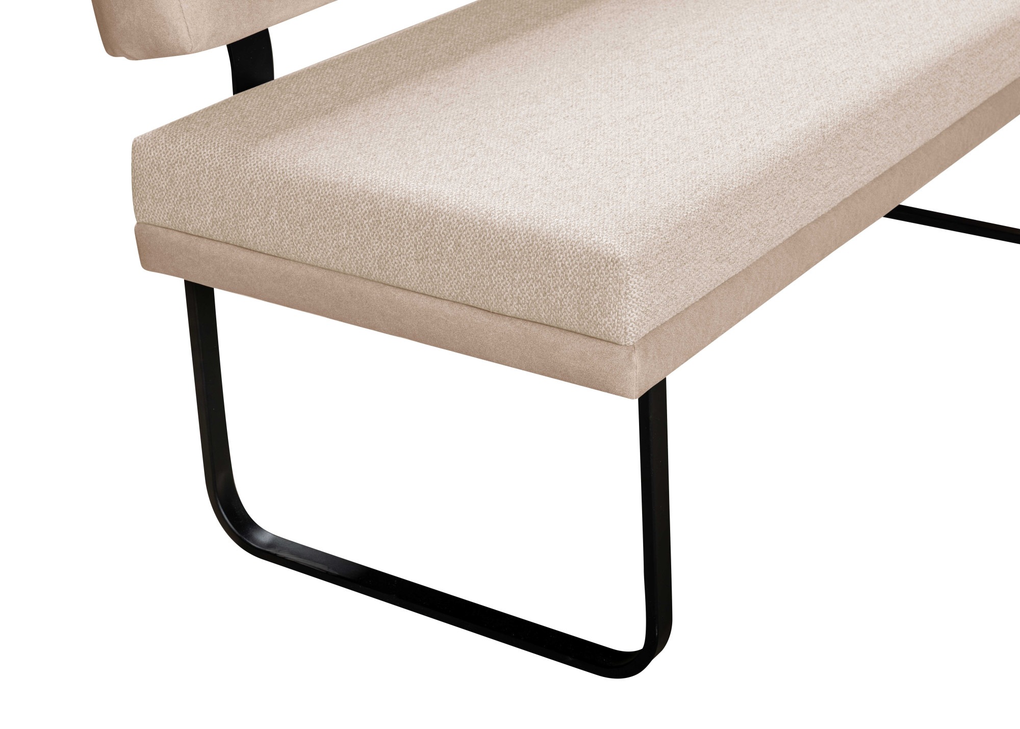 Home affaire Sitzbank »Gabi Esszimmerbank, Bank, Küchenbank, Polsterbank« Gestell aus matt-schwarzem Flachmetall, stabil, 2-Stoff-Design