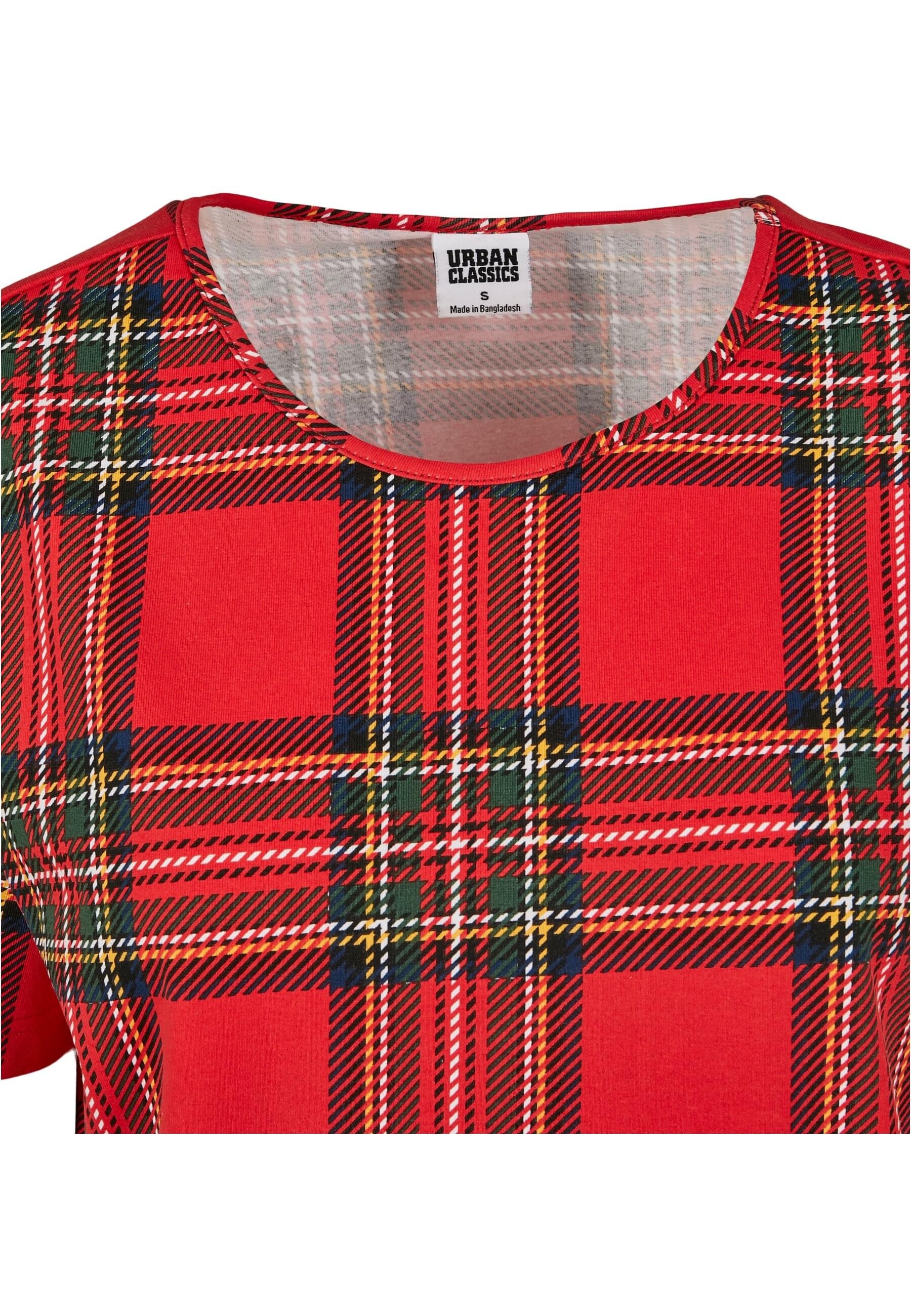 URBAN CLASSICS T-Shirt »Urban Classics Damen Ladies AOP Tartan Short Oversized Tee«, (1 tlg.)