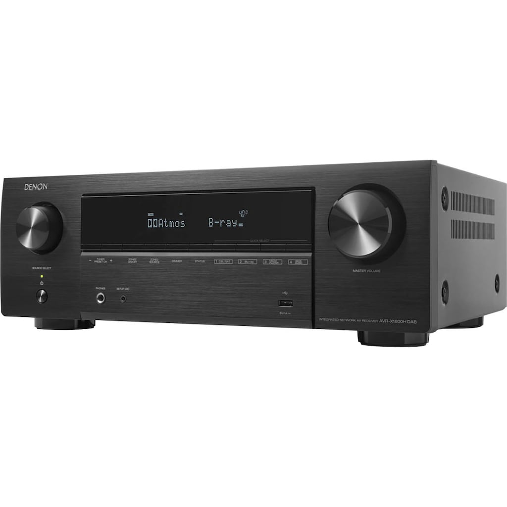 Denon AV-Receiver »AVR-X1800H«, 7.2, (Bluetooth-LAN (Ethernet)-WLAN FM Tuner-Hi-Res Audio-Internetradio-Sprachsteuerung-USB-Mediaplayer-Sleeptimer-Software Update über USB)