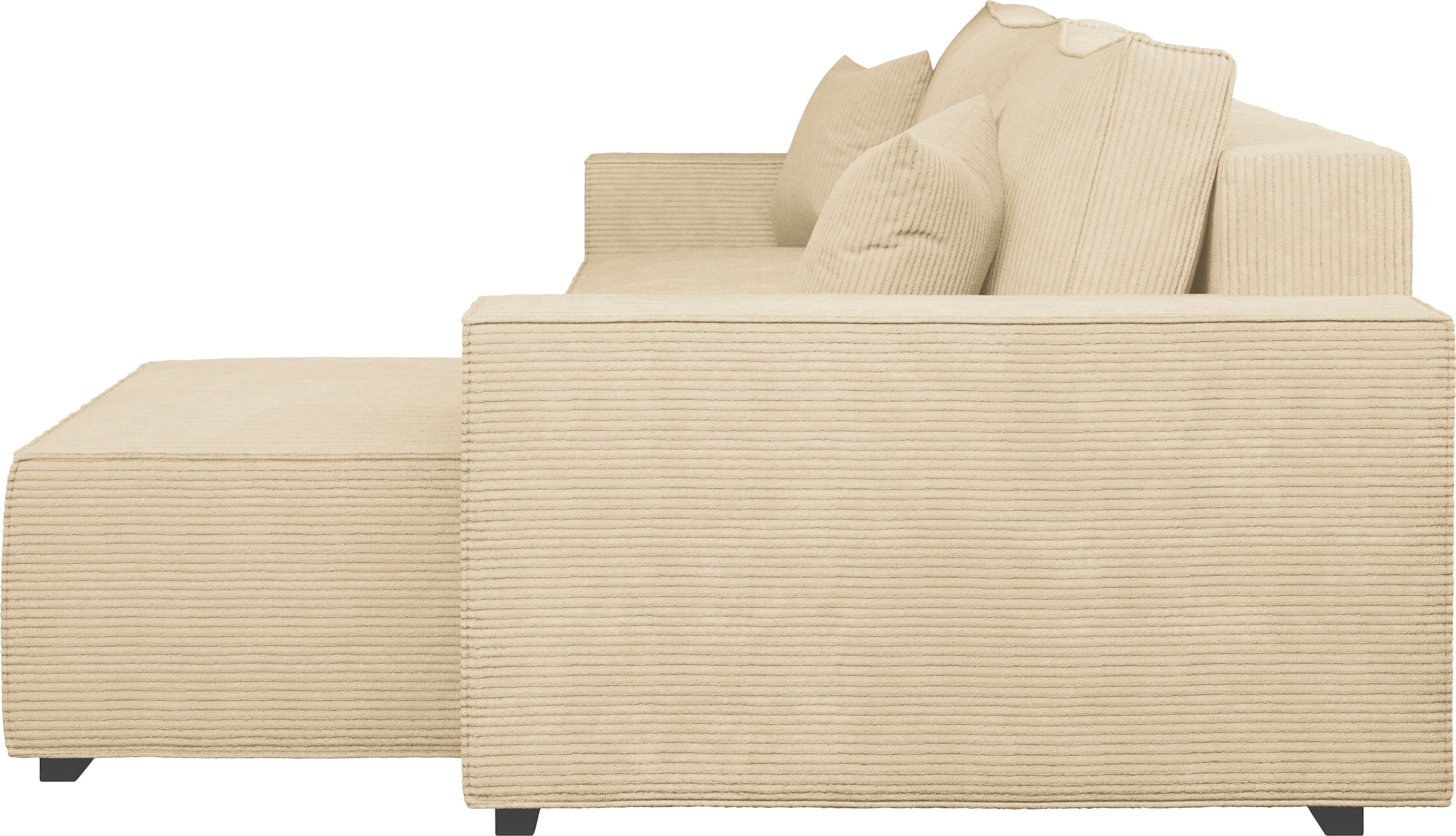 INOSIGN Ecksofa »Wylie«, Cord, Recamiere beidseitig montierbar, mit Bettfunktion und Bettkasten