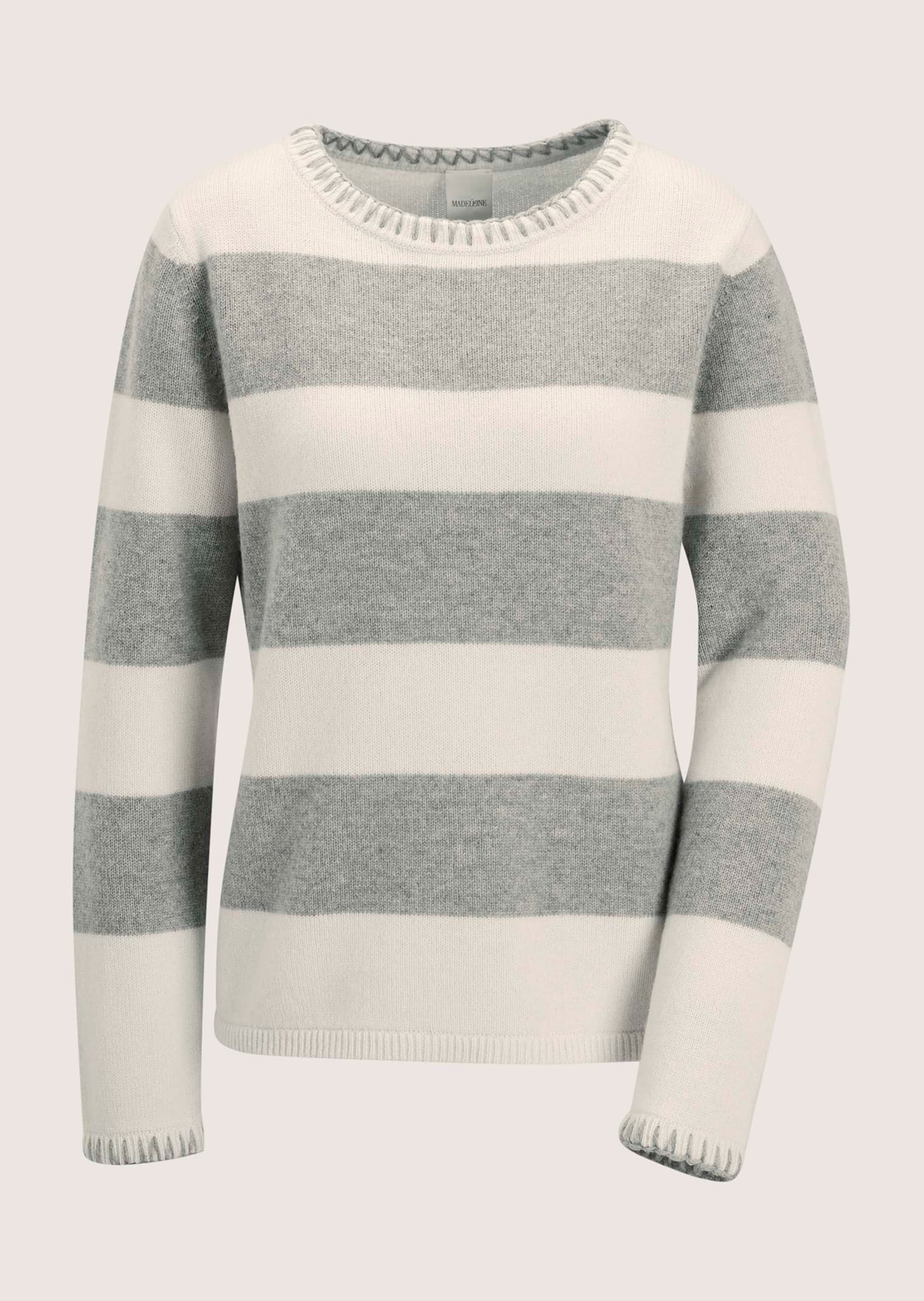 MADELEINE Longpullover "Strickpullover Luxuriöser Wollpullover im Blockstre günstig online kaufen