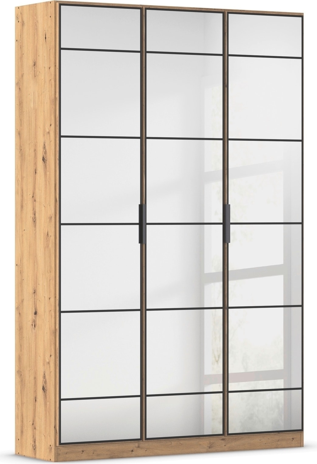 rauch Drehtürenschrank »Kleiderschrank Schrank Garderobe Schlafzimmerschrank ACERO«, (praktisch in Tiefe 41 cm mit vielen Einlegeböden), Spiegelfront in moderner Loft-Optik MADE IN GERMANY