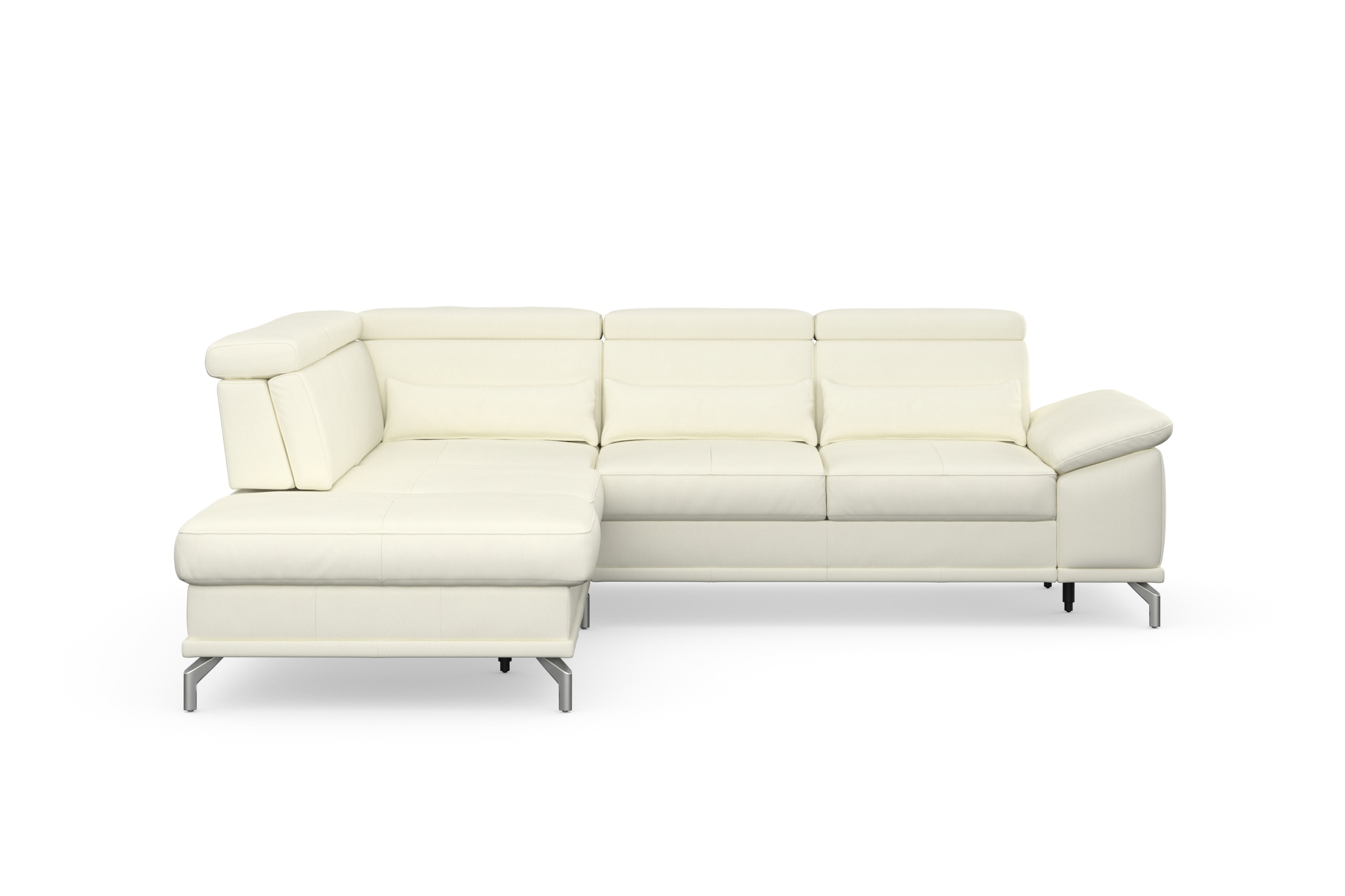 sit&more Ecksofa »Cabrio L-Form«, mit Sitztiefenverstellung und Federkern, 3 Nierenkissen