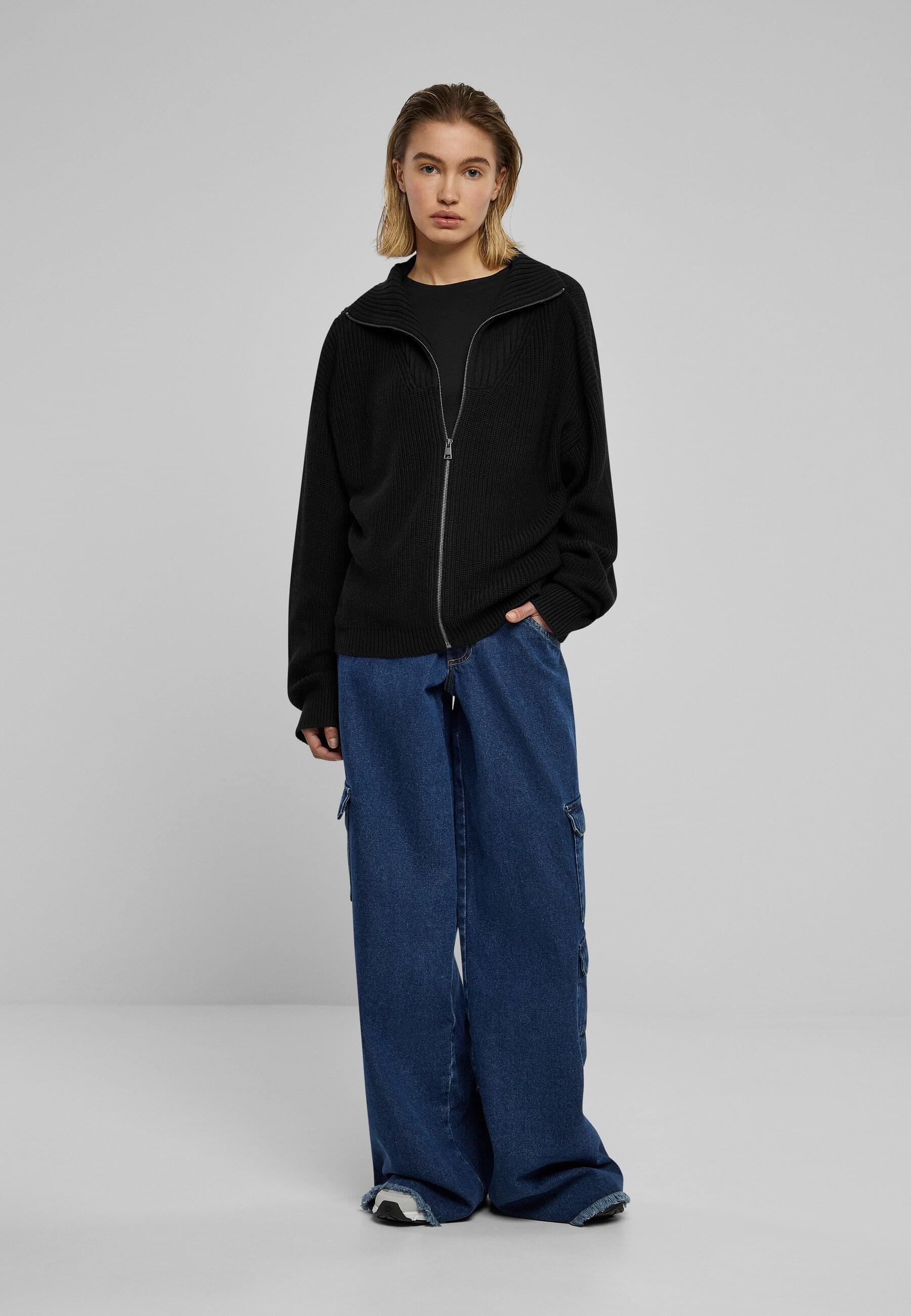 URBAN CLASSICS Strickjacke »Urban Classics Damen Ladies Knitted Zip Cardigan«
