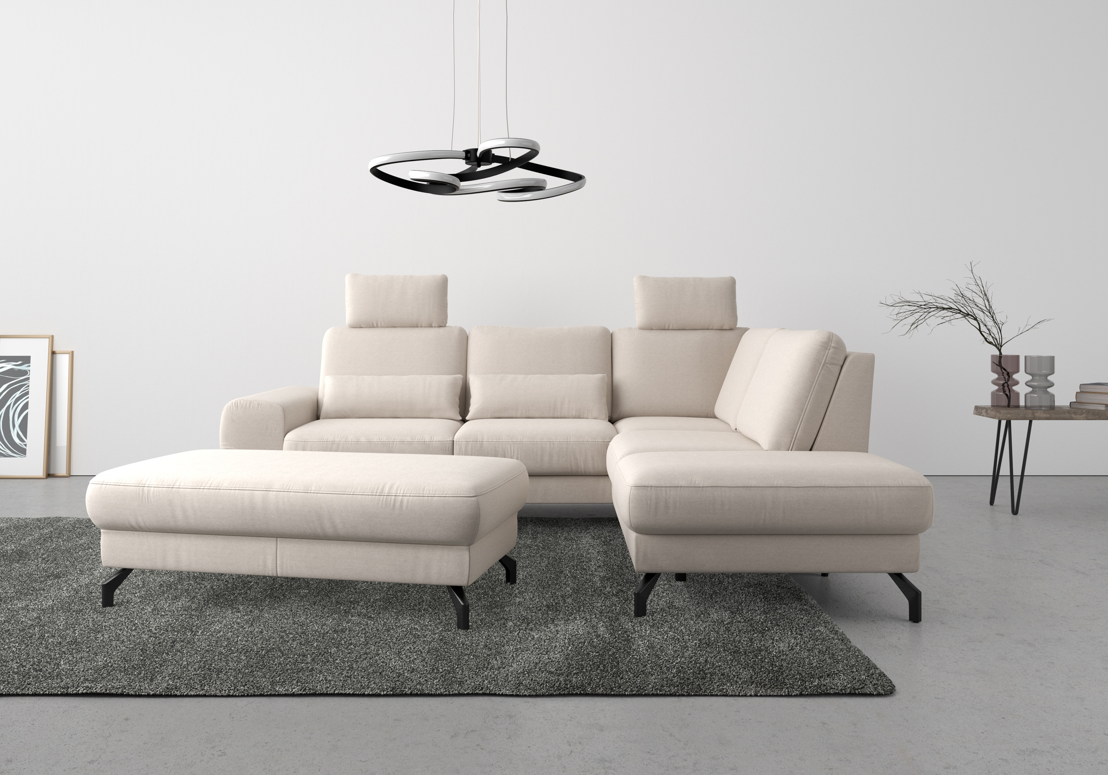 sit&more Ecksofa "Cinturo L-Form" inklusive Sitztiefenverstellung und Federkern, Sitzhöhe 45 cm