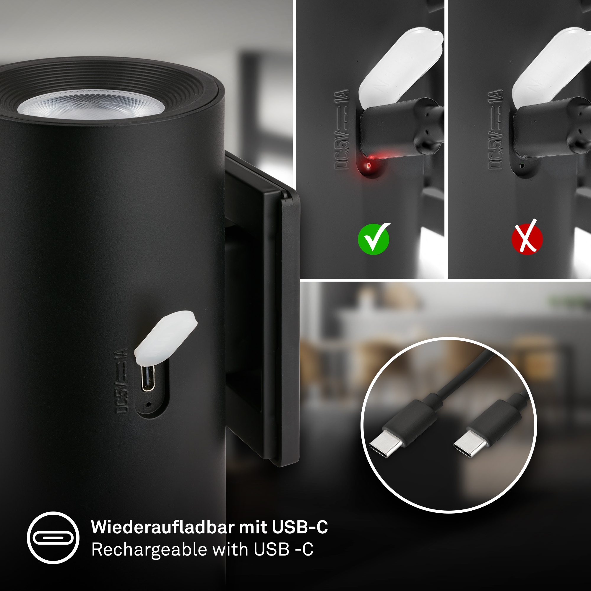 Briloner Leuchten LED Wandleuchte »ISY« LED-Modul 2 Stk. Warmweiß 6,1 x 12 cm (DxH) Schwarz 2 W ohne Stromanschluss Flur 2er-Set
