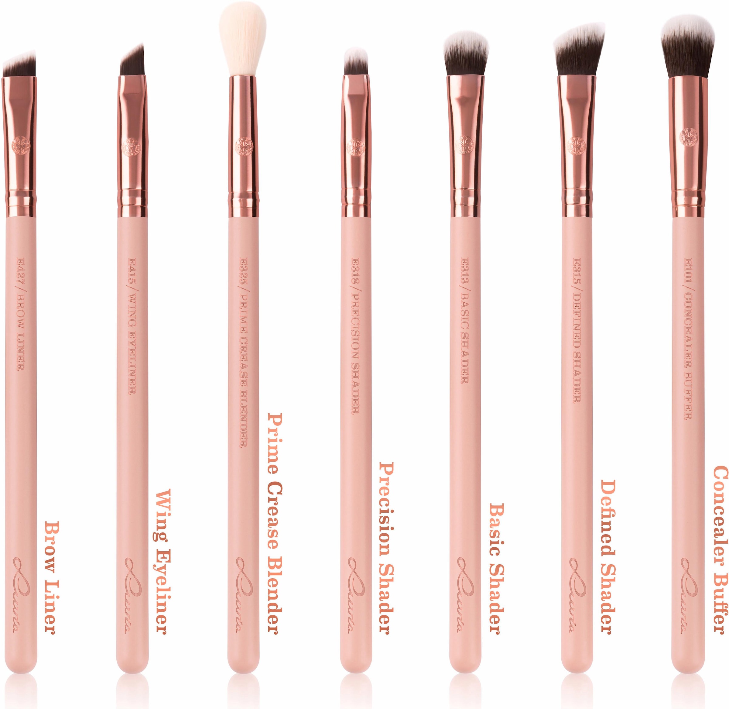 Luvia Cosmetics Kosmetikpinsel-Set »Essential Brushes - Rose Golden Vintage«, (15 tlg., inkl. Pinseltasche), vegan