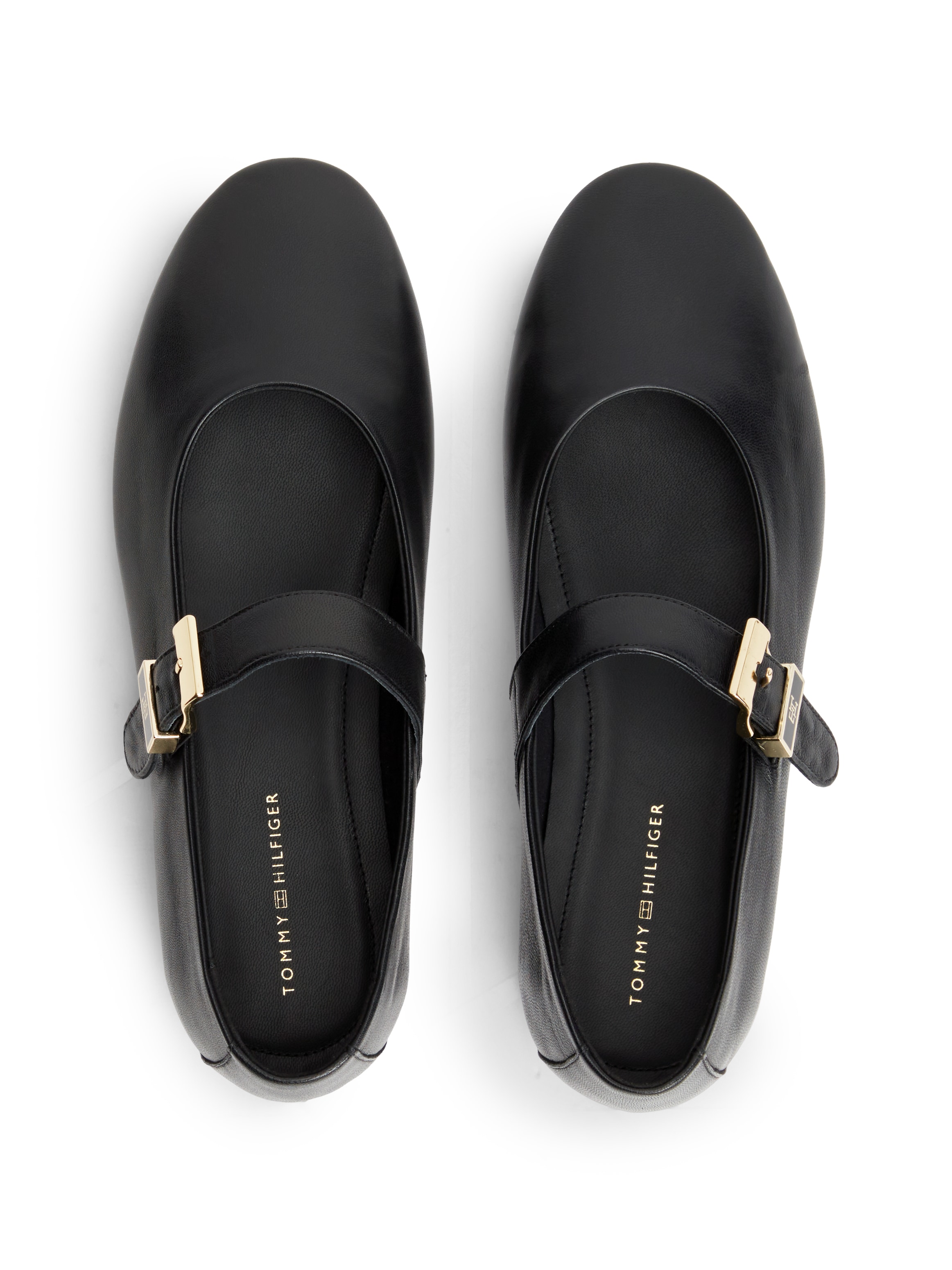 Tommy Hilfiger Riemchenballerina »TH BUCKLE LEATHER BALLERINA«  Businessschuh, mit verstellbarer Schnalle über den Rist, schmale Form.