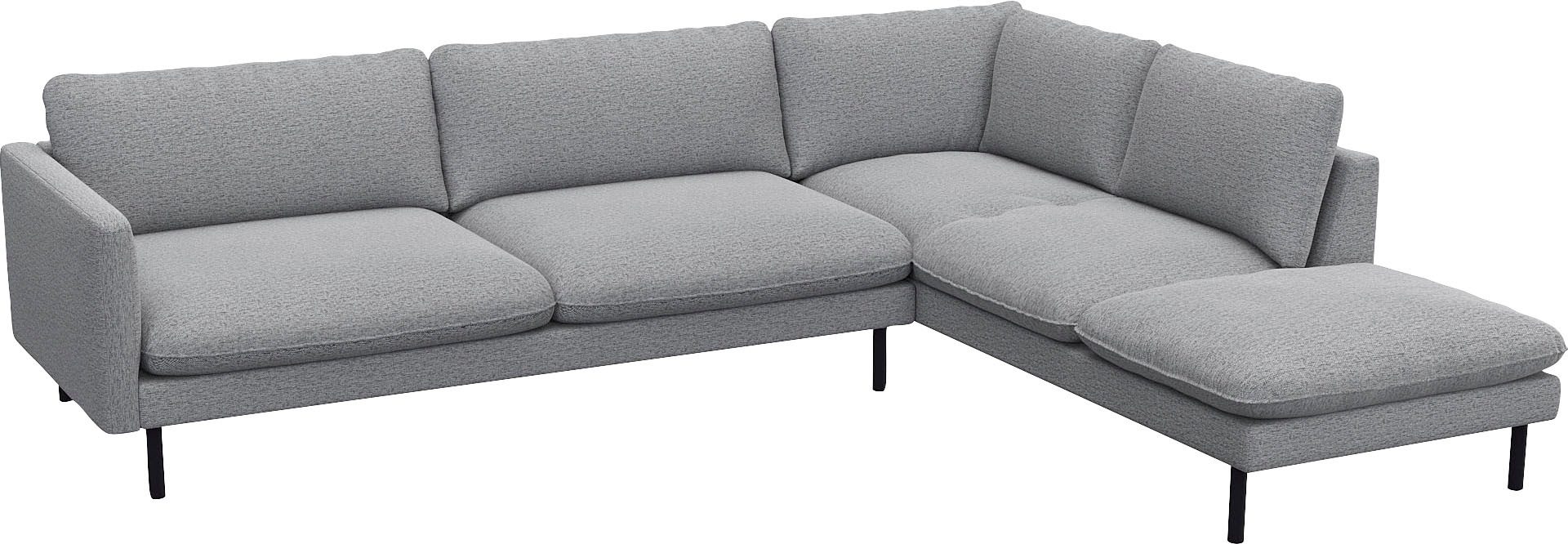 FLEXLUX Ecksofa »Bolzano, elegant und bequem, L-Form«, Sitzaufbau mit Kaltschaum & Stahl-Wellen, lose Sitz -& Rückenkissen