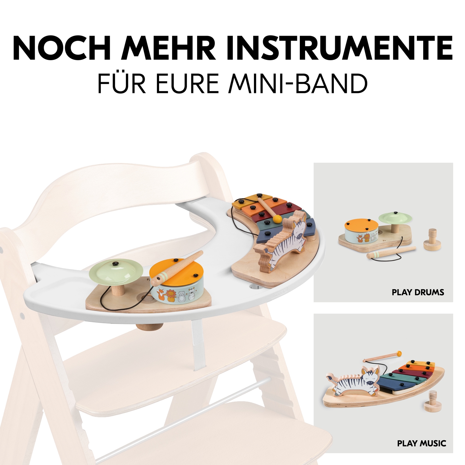 Hauck Spielzeug-Musikinstrument »Play Drums S, hauck Animals«, für Hauck Play Tray; FSC® - schützt Wald - weltweit