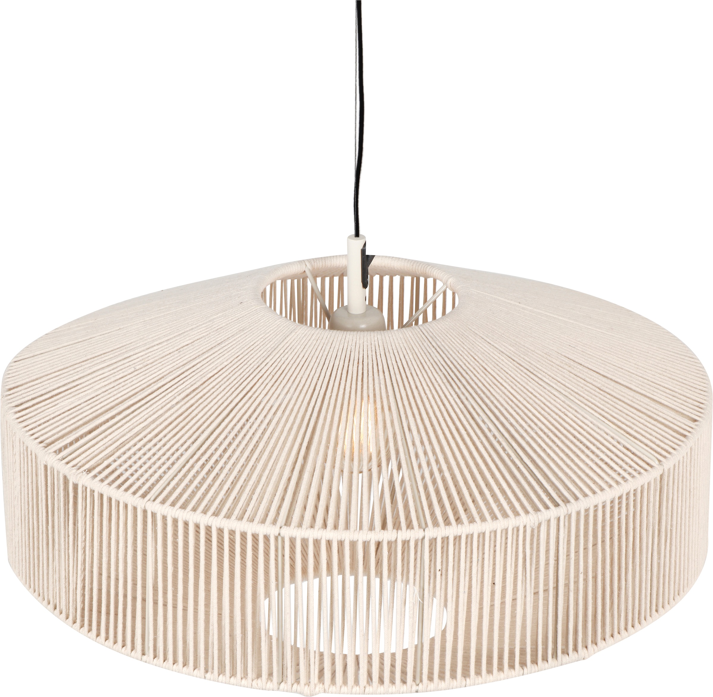 TRIO Leuchten Pendelleuchte »SVEA, Hängelampe beige aus Baumwolle im Boho-Look Höhe 150 cm« E27 1 Stk. warmweiß - kaltweiß Hängeleuchte Schlafzimmer / Wohnzimmer exkl 1x E27 max 10W