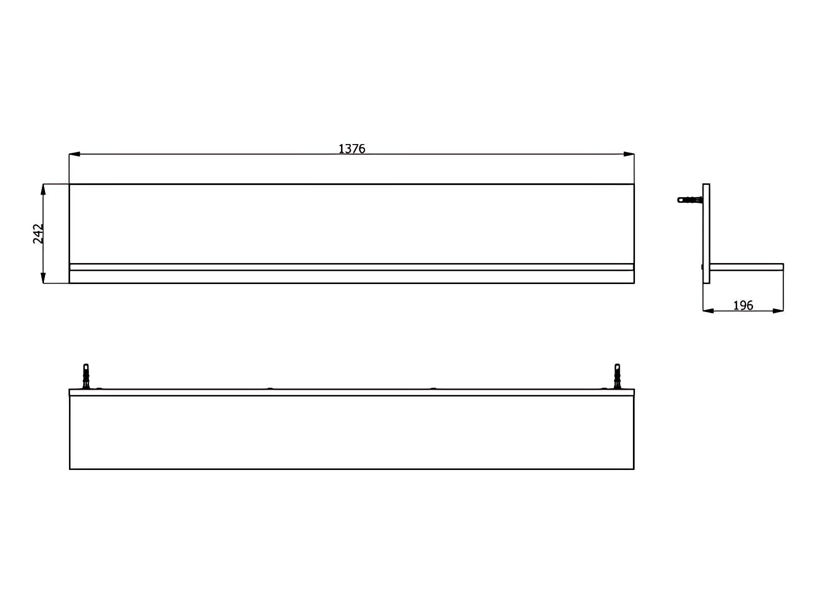 Home affaire Wandboard »Mayenne Wandregal, Ablageboden, Ablageboard, Schwebendes Regal«, Hängeregal, Wandmontage, Breite 138 cm