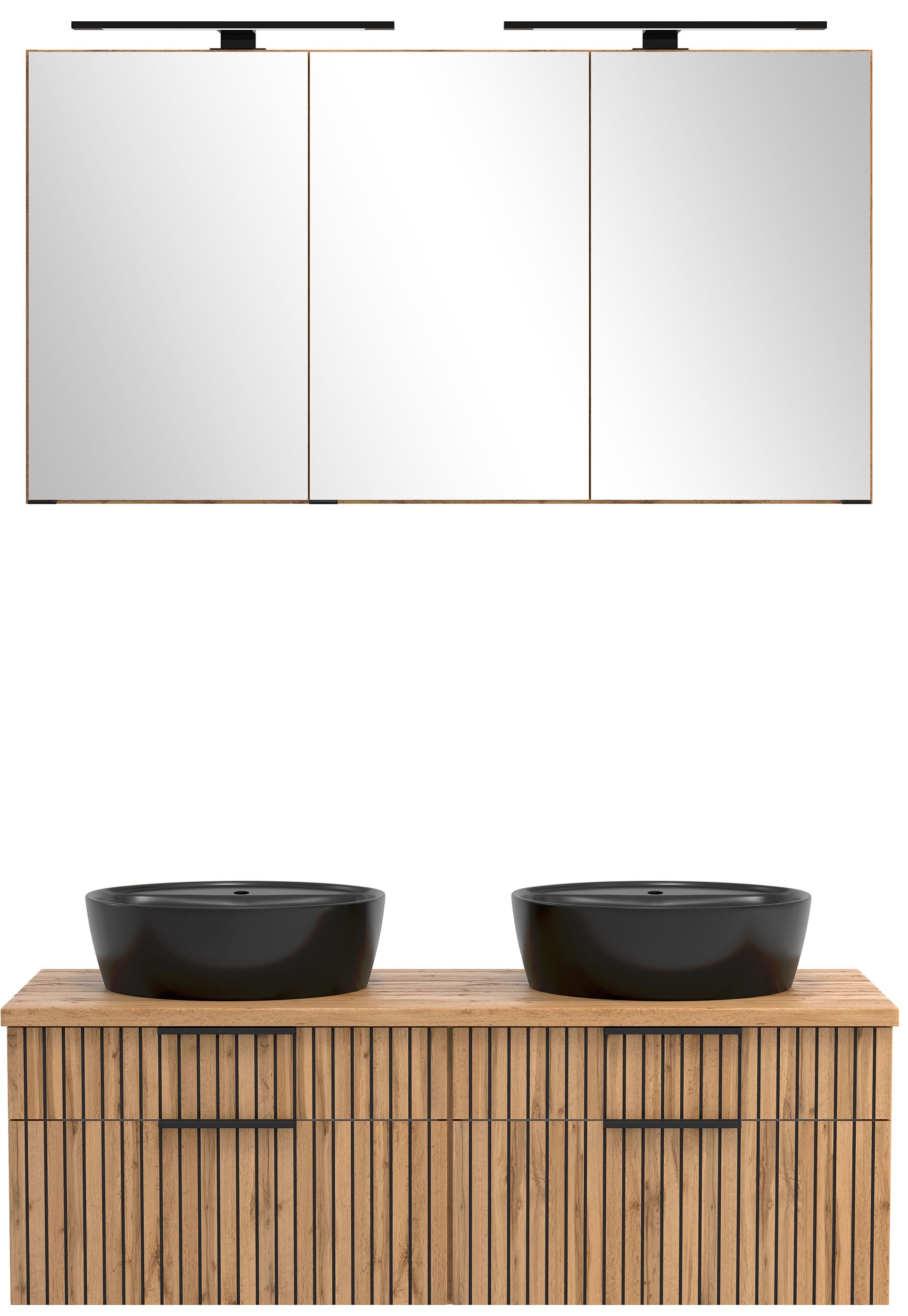 welltime Badmöbel-Set »Welltime, Carlton Waschtisch-Set, 80 oder 120 cm, gestreift«, (2 St.)