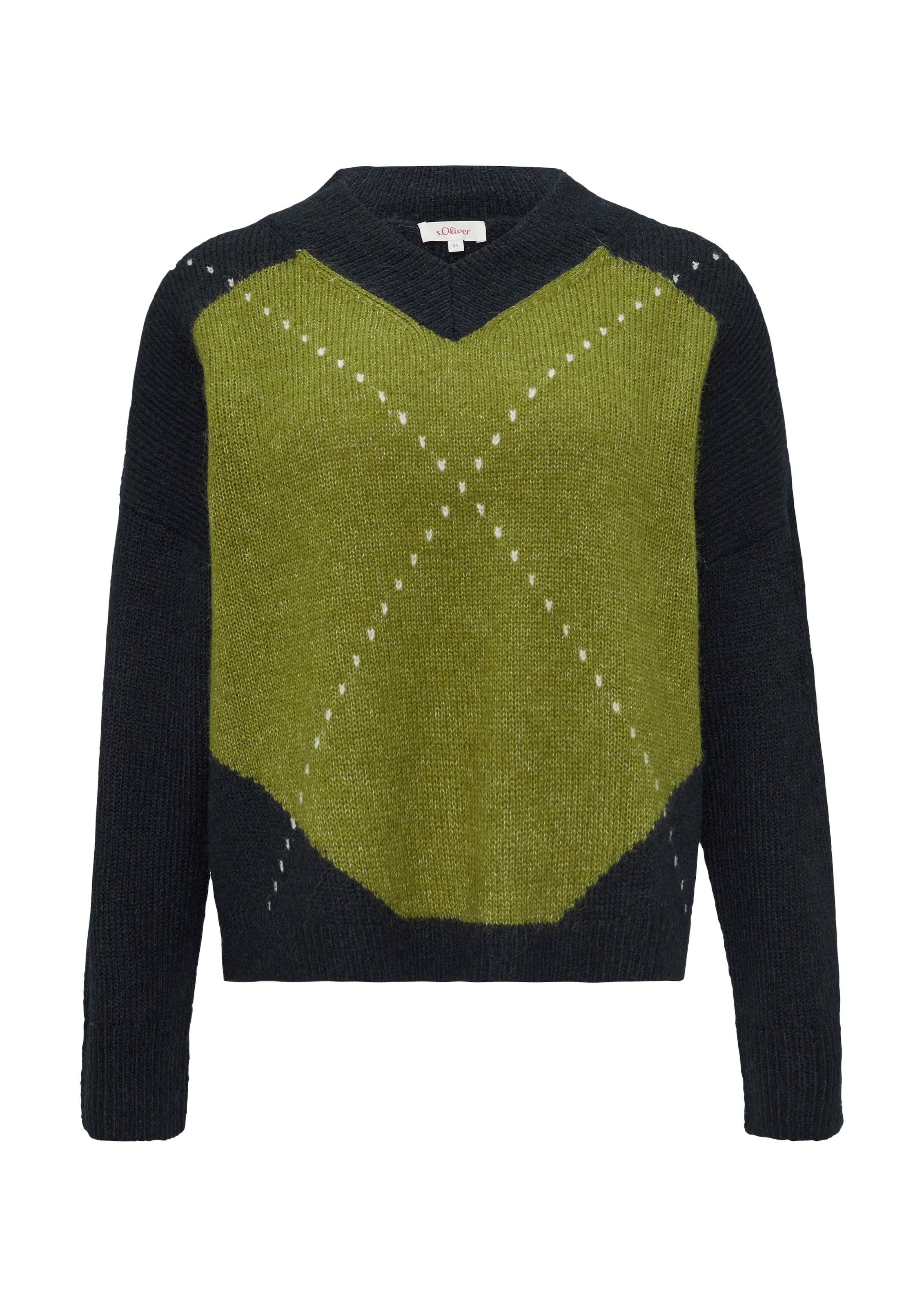 s.Oliver Strickpullover, mit V-Ausschnitt und Muster