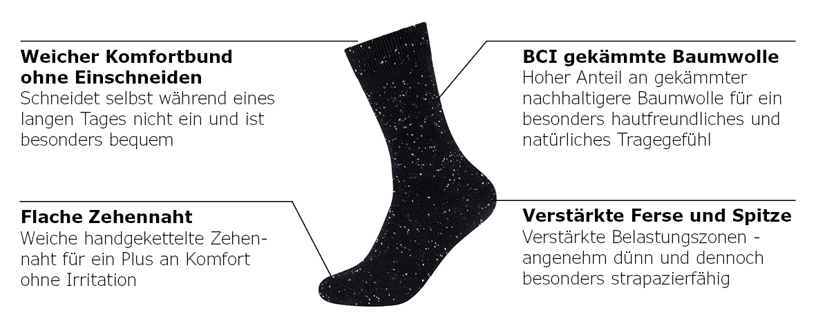 Camano Socken, (Packung, 9 Paar)