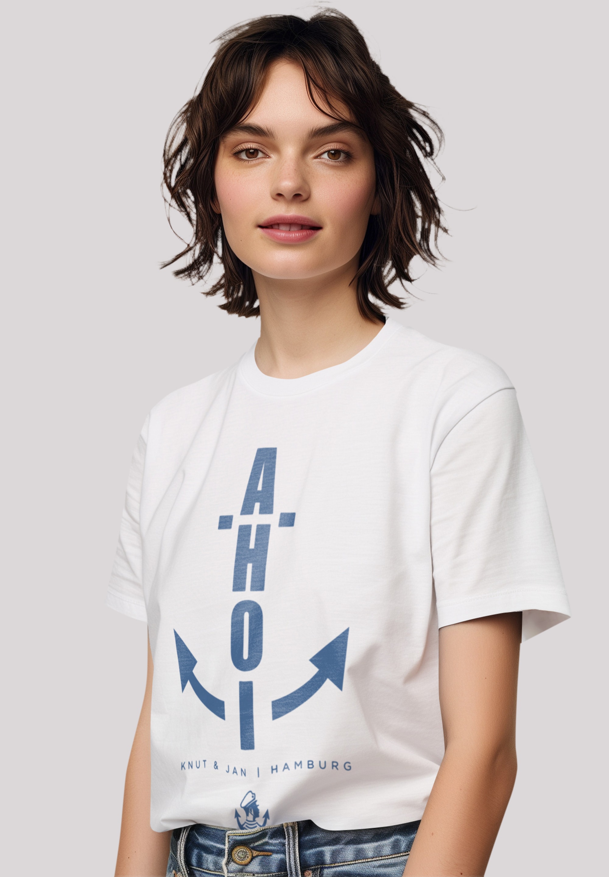 F4NT4STIC T-Shirt "Ahoi Anker Blau Knut & Jan Hamburg", Premium Qualität günstig online kaufen