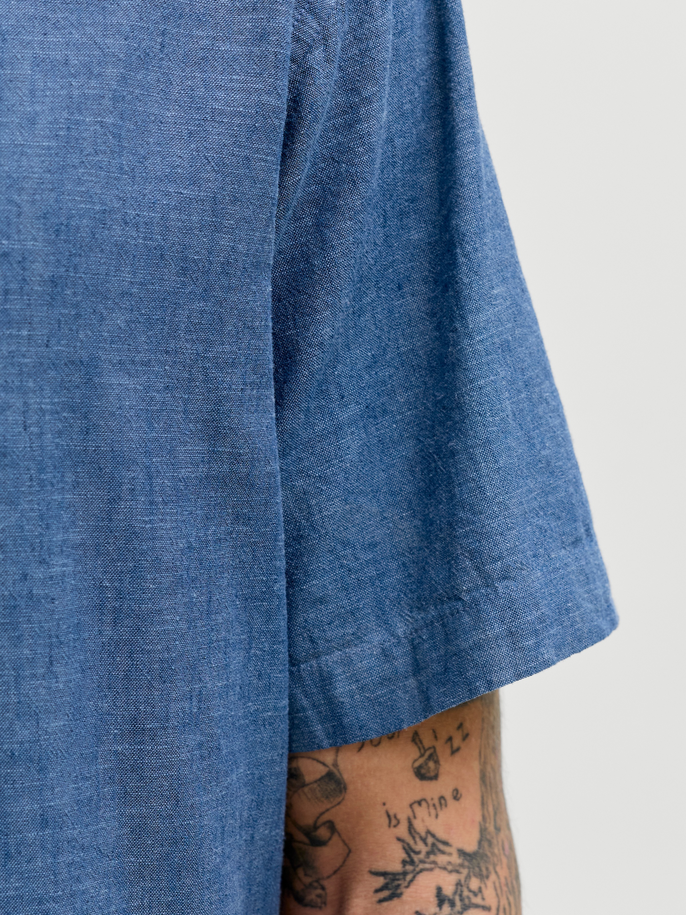 Jack & Jones Summer Linen Navy Short Sleeve Shirt S 2