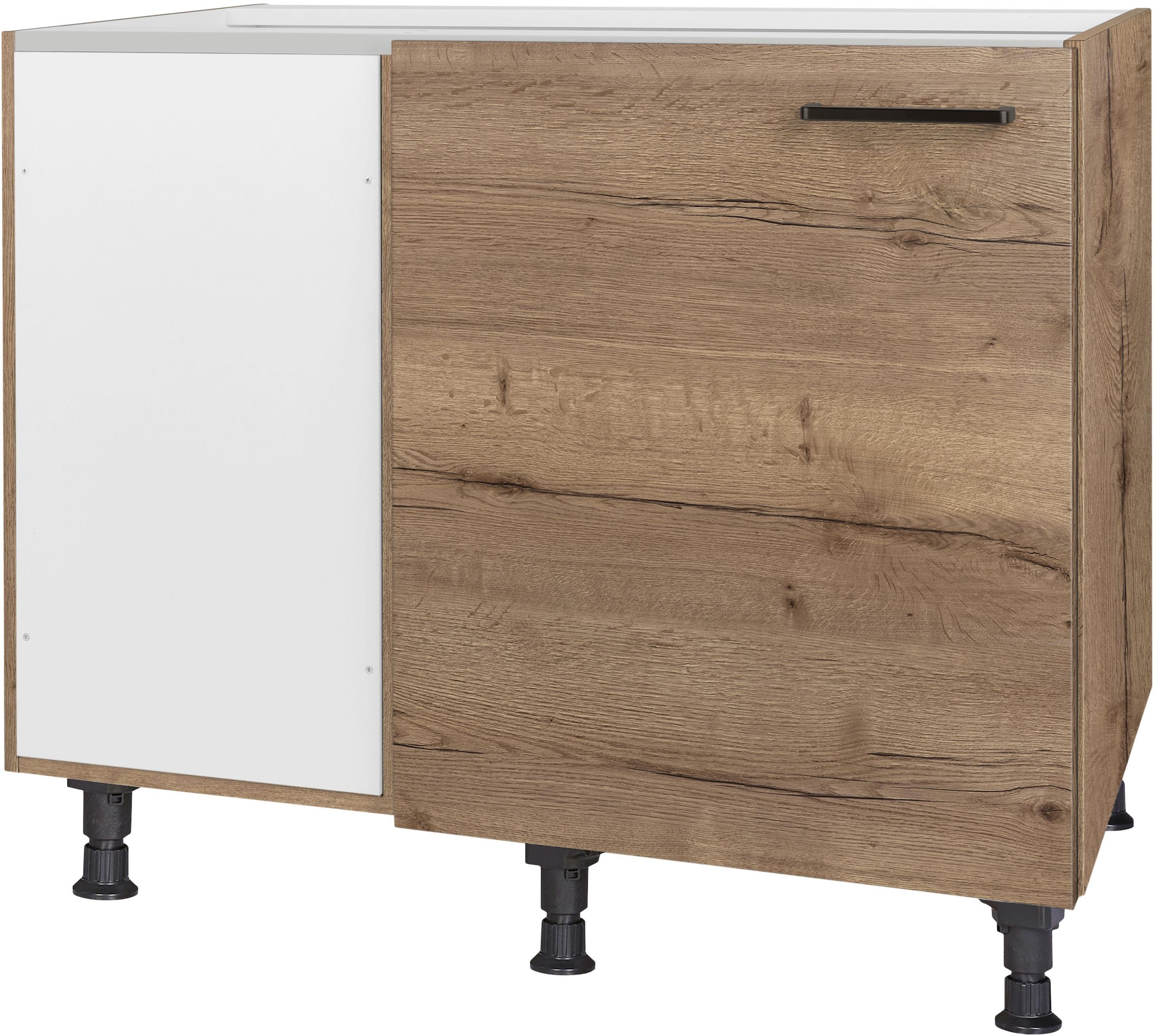 nobilia® Eckunterschrank »"Struktura", vormontiert« mit höhenverstellbaren Sockelfüßen, Breite 100 cm