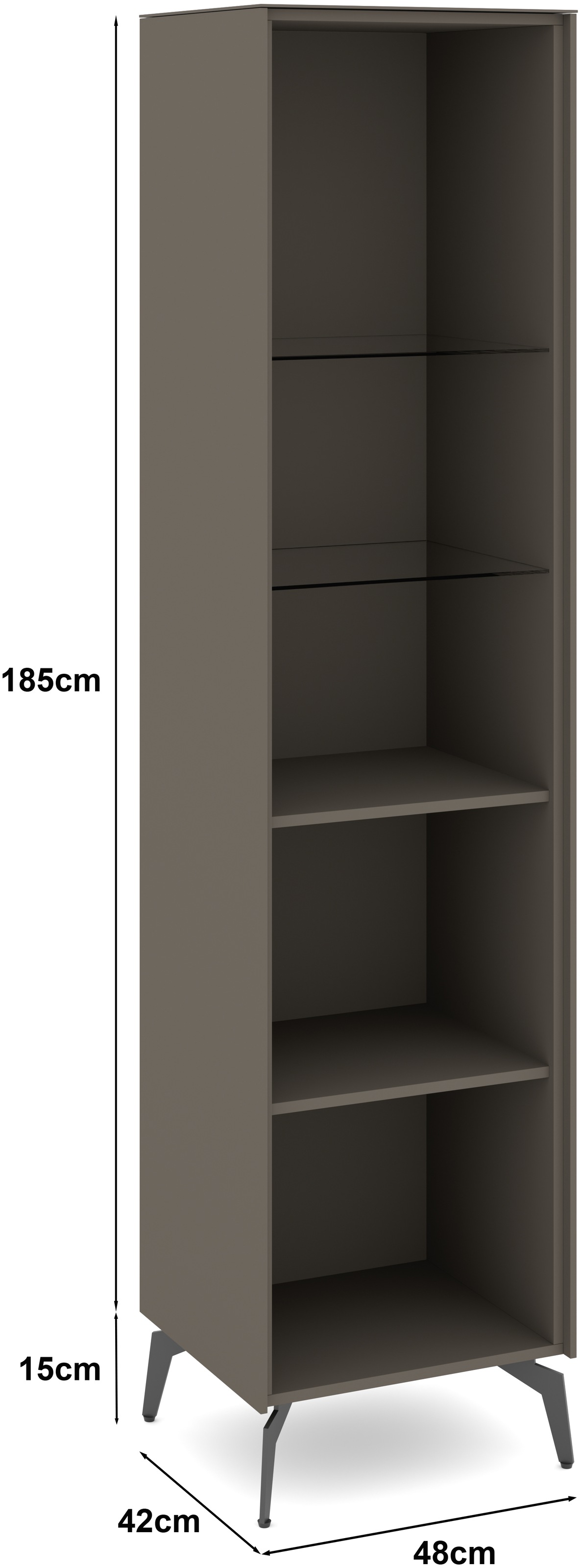 set one by Musterring Standvitrine »Reno« 1 Stk. tlg. Mit Winkelfuß in diversen Farben, 200 cm Höhe & Farbauswahl