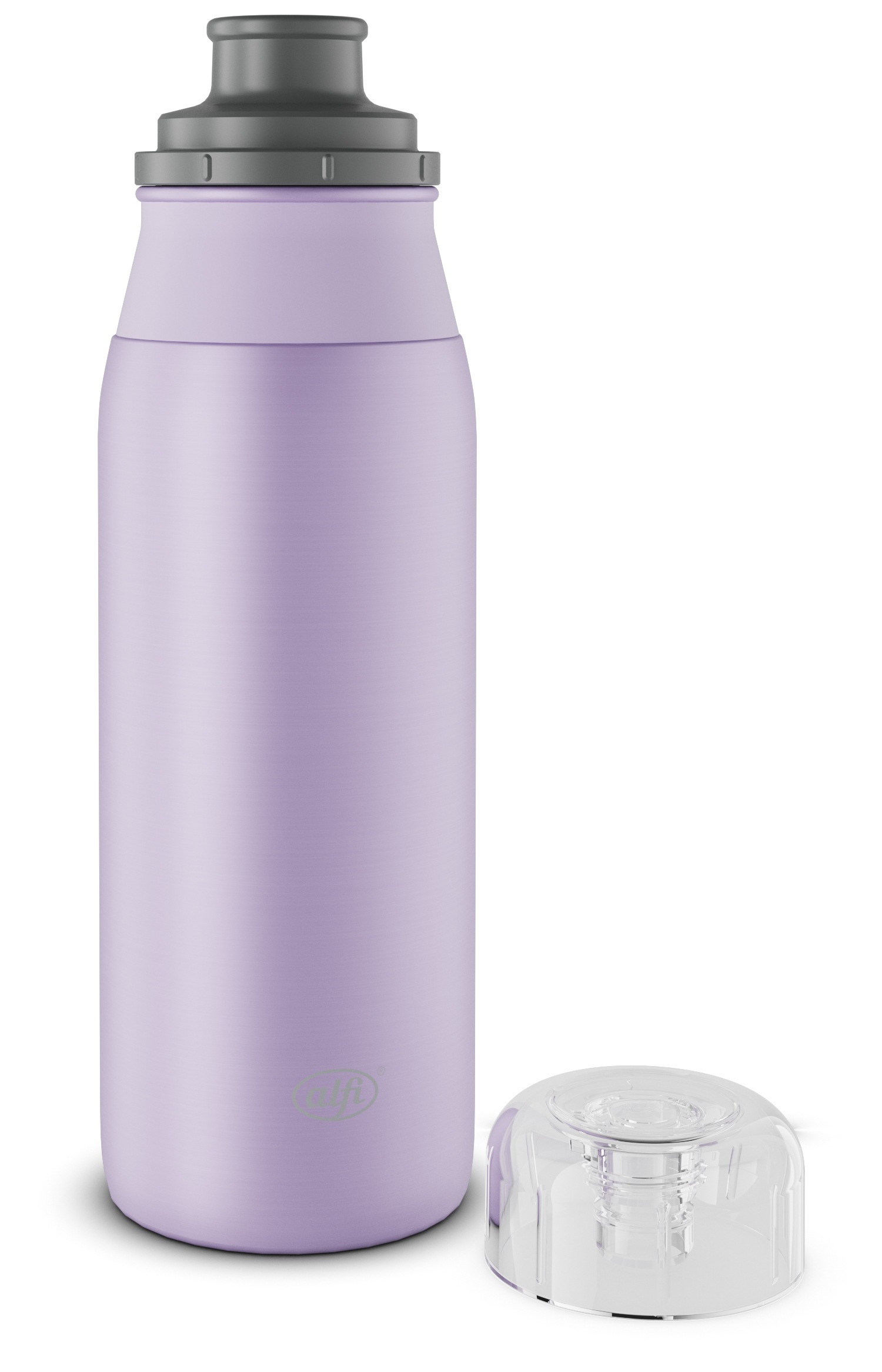Alfi Trinkflasche »ELEMENT BOTTLE, Edelstahlkörper, spülmaschinenfest«, (1 tlg.), 0,6l, Free-Flow Trinksystem mit intuitivem Schraubverschluss