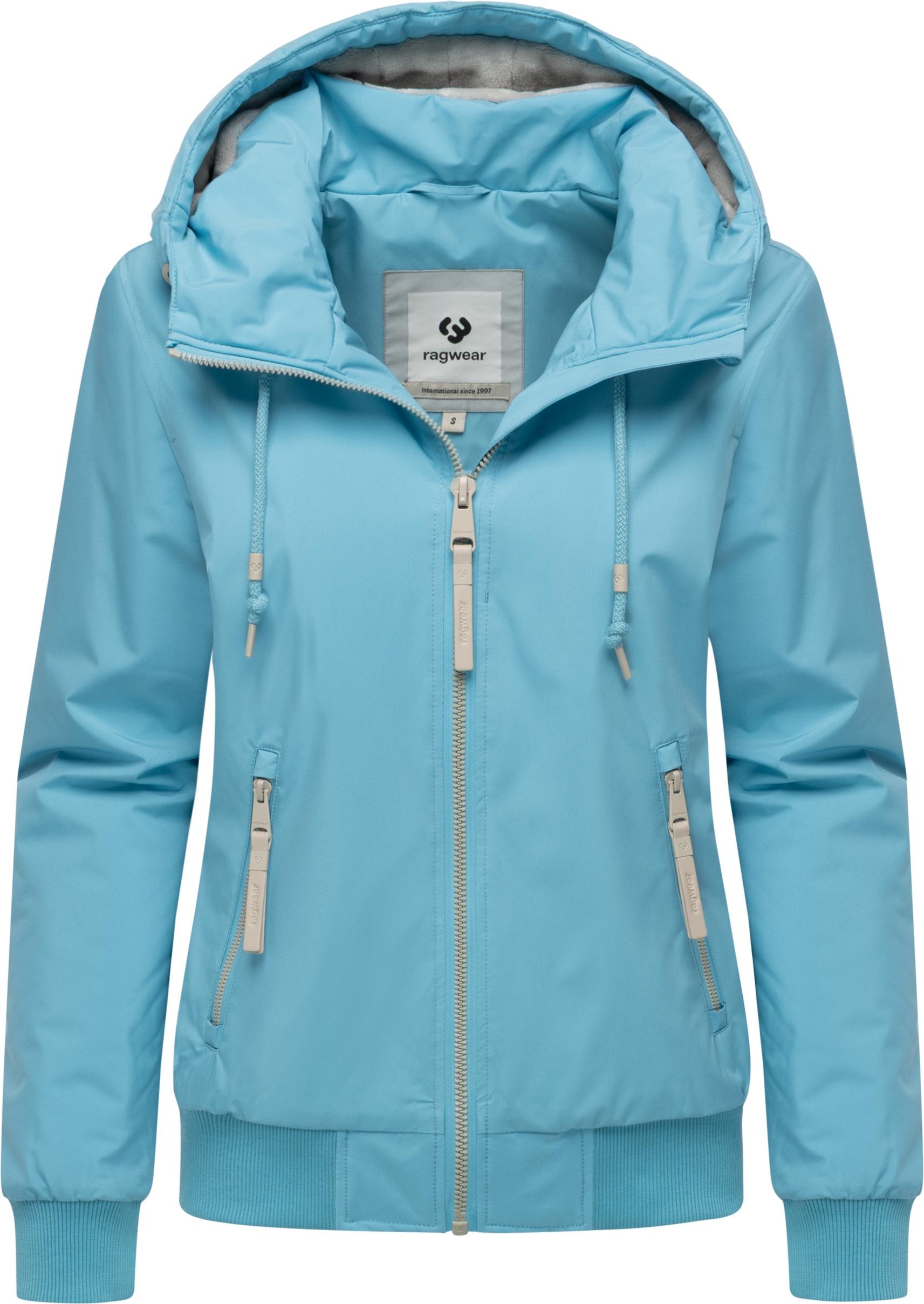 Bomberjacke RAGWEAR "Oggie Warm YOUMODO", Damen, Gr. XS (34), hellblau, Obermaterial: 100% Polyester; Innenfutter: 100% Polyester; Wattierung: 100% Polyester, lässig geschnitten hüftlang, Ärmel ohne Ärmelschlitz Rippbündchen, Jacken Bomberjacke, Wasserdic 3