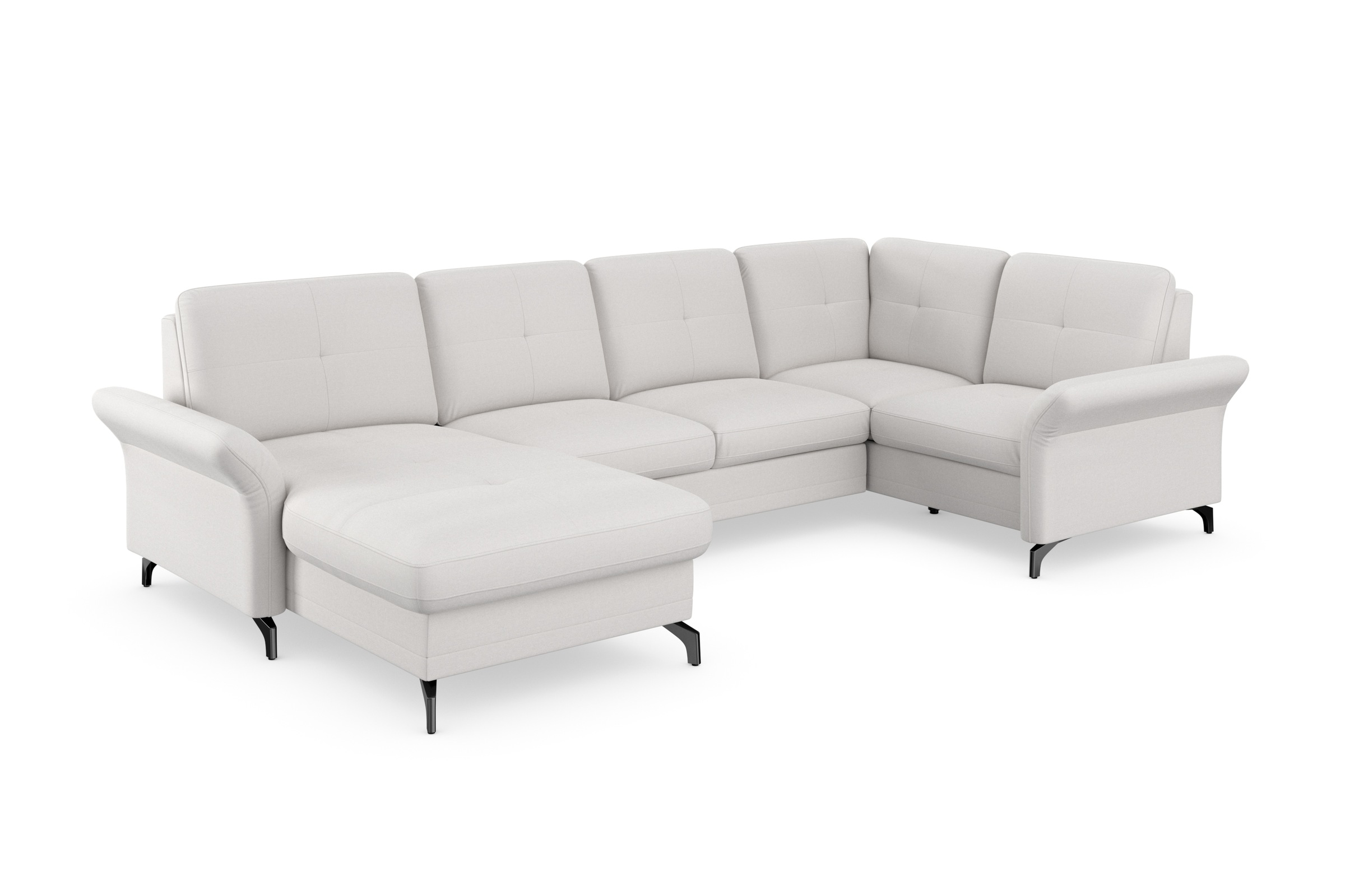 Places of Style Wohnlandschaft »Calando U-Form«, wahlweise mit Bettfunktion, Bettkasten und Armteilfunktion