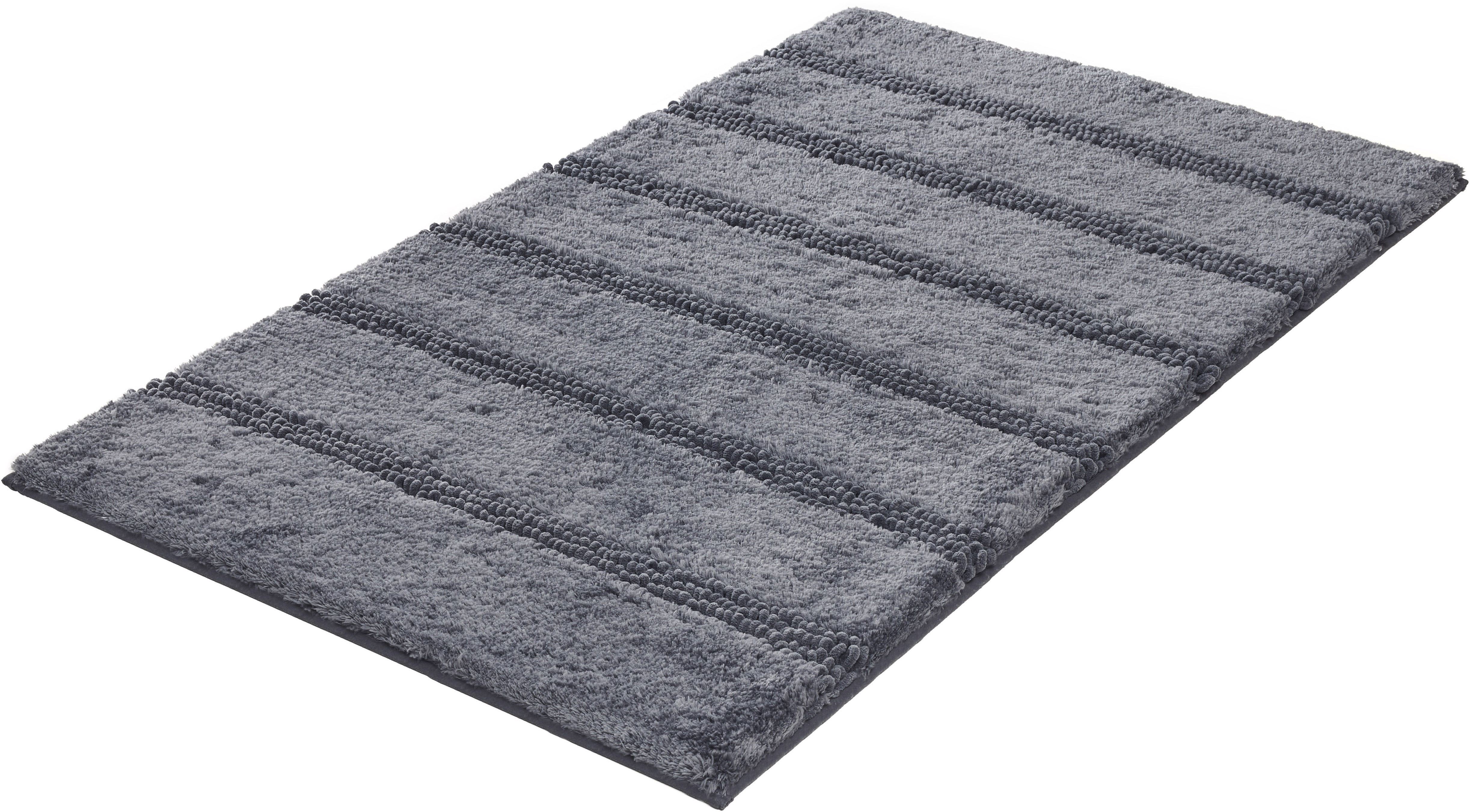Kleine Wolke Badematte "Monrovia, Badvorleger, Badezimmer Teppich" Höhe 23 mm rutschhemmend beschichtet fußbodenheizungsgeeignet Badteppich, Uni Farben, gestreift, aus Mikrofaser, waschbar
