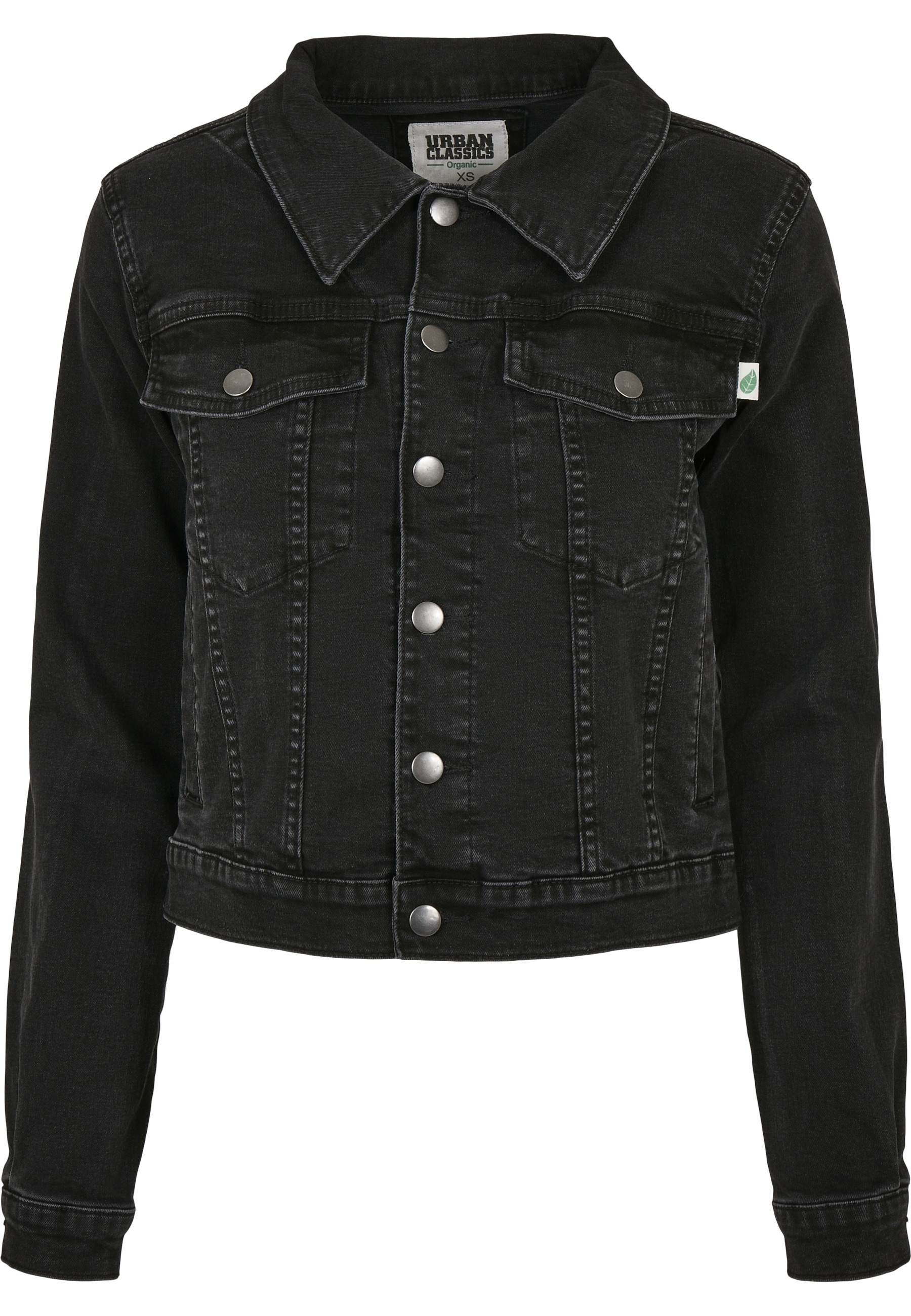 URBAN CLASSICS Jeansjacke »Urban Classics Damen Ladies Organic Denim Jacket« 1 Stk. tlg. ohne Kapuze