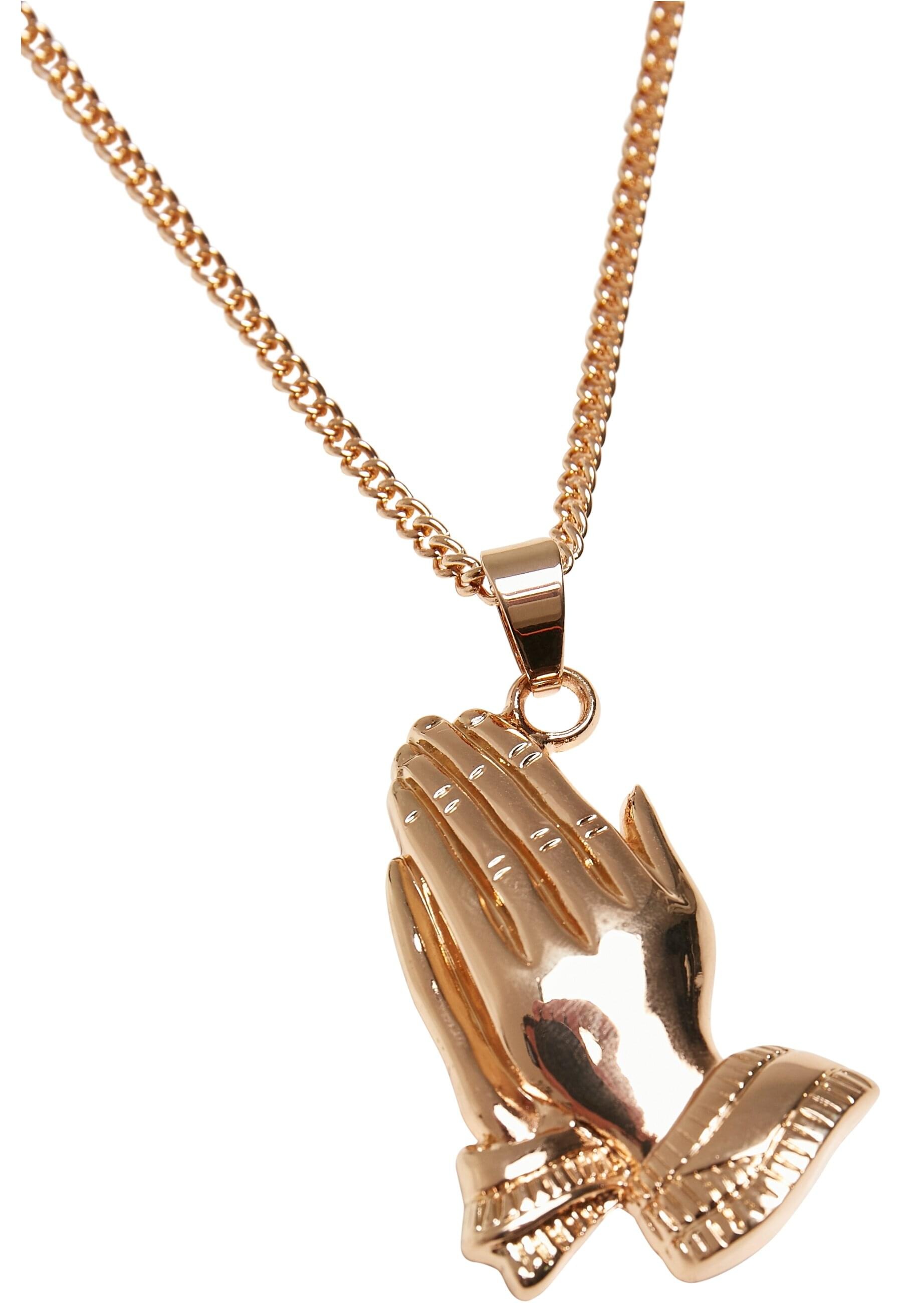 URBAN CLASSICS Edelstahlkette »Urban Classics Unisex Pray Hands Necklace«