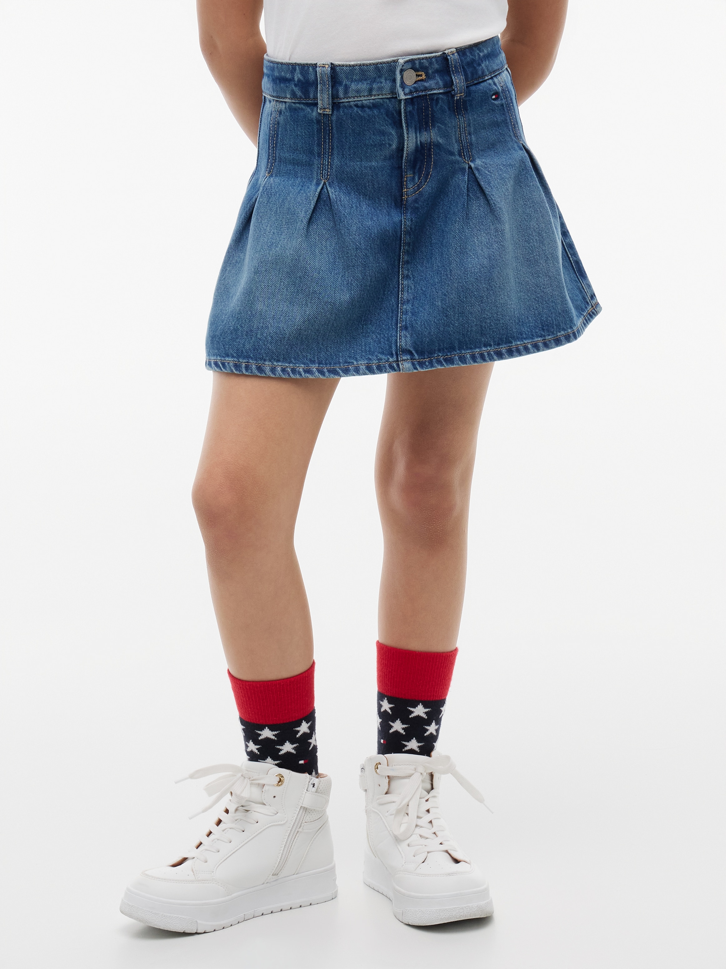 Tommy Hilfiger Jeansrock Regular Fit, Kinder bis 16 Jahre, leicht ausgestellte Silhouette