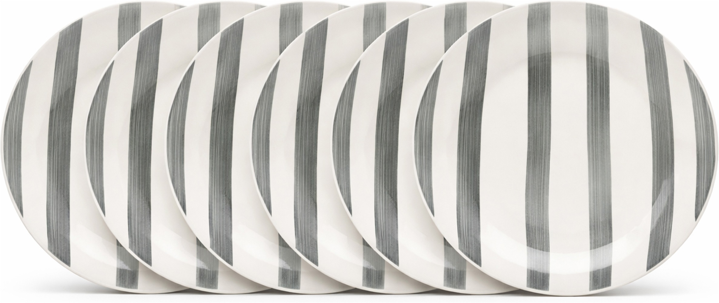 van Well Dessertteller »Mallorca, Teller 19 cm, 6 Stück« Teller Set, Keramik, Streifenoptik, spülmaschinen-/mikrowellengeeignet