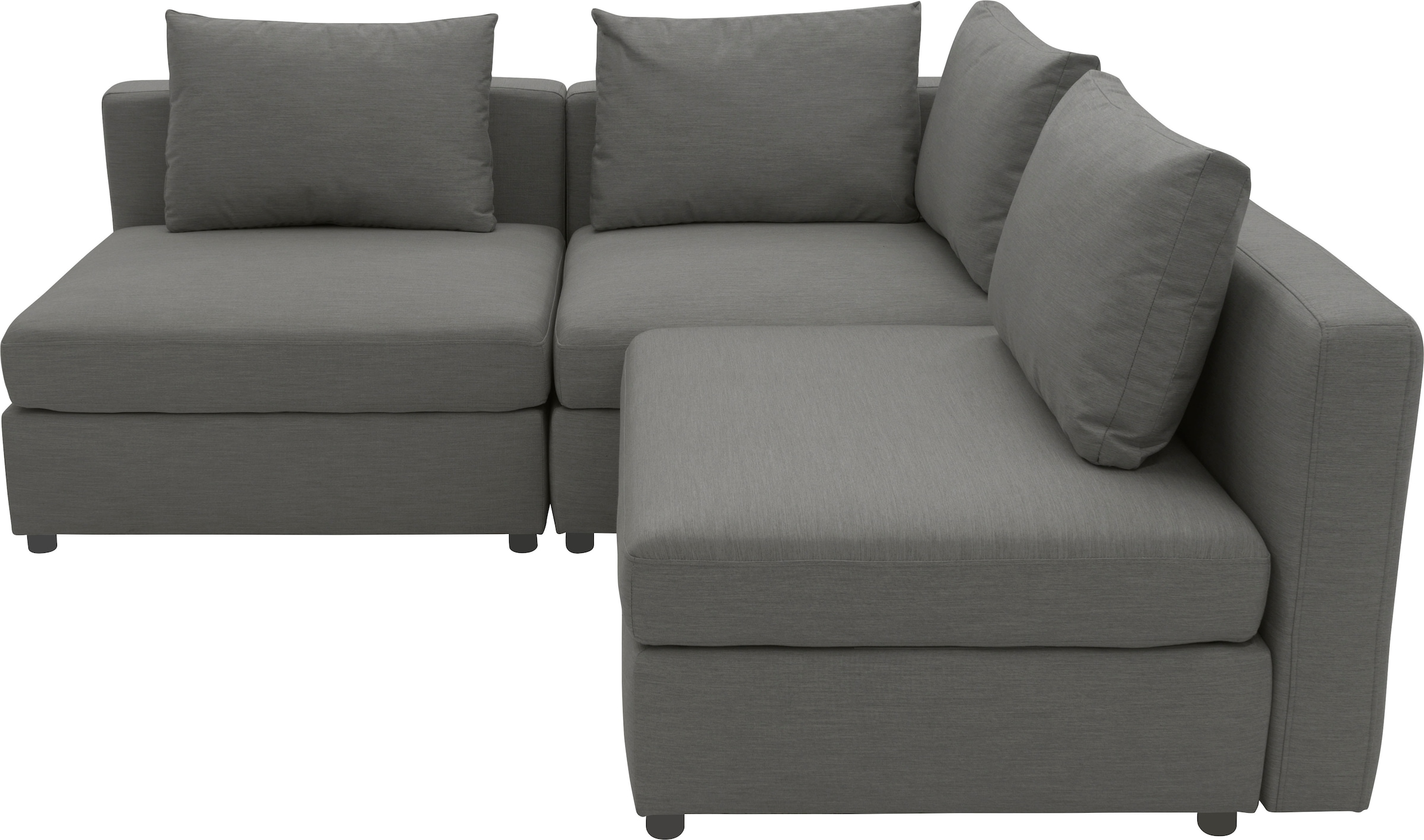 DOMO collection Ecksofa »Solskin, individuell erweiterbar/kombinierbar L-Form«, mit losen Kissen. Rücken- und Seitenteile als Stecksystem.