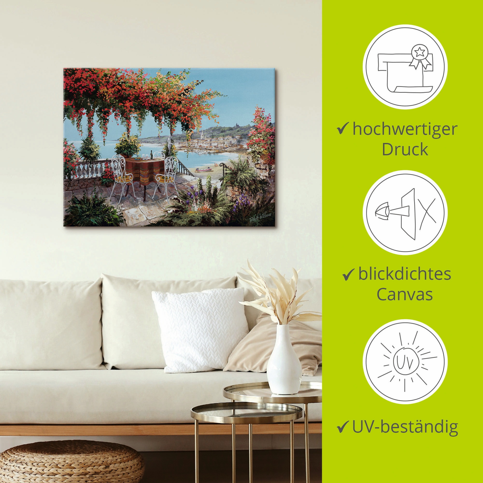 Artland Wandbild »Macht mein Tag perfekt«, Gewässer, (1 St.), als Leinwandbild, Poster in verschied. Größen