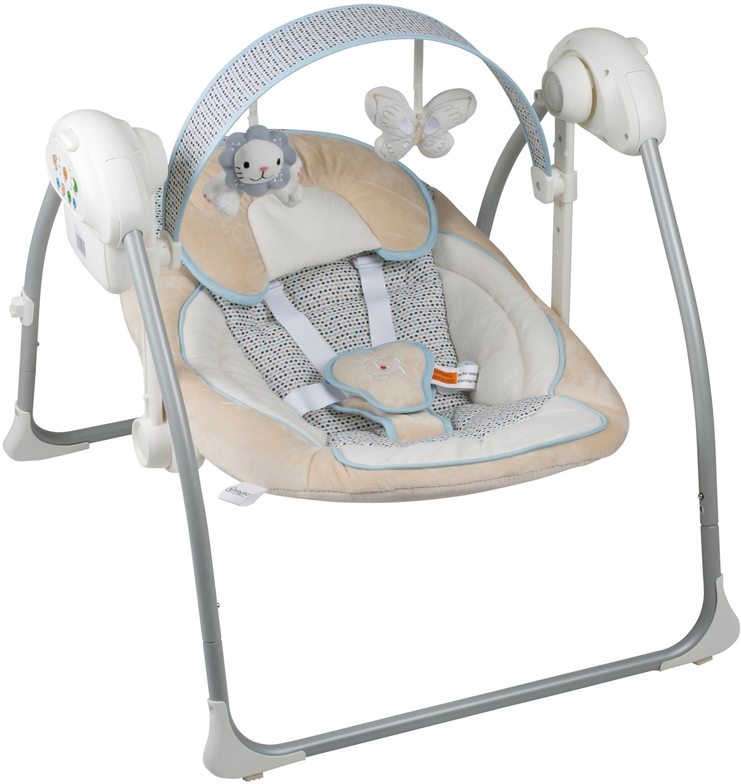 BabyGo Babywippe »Dandly, beige«, bis 9 kg, elektrisch, mit Sound