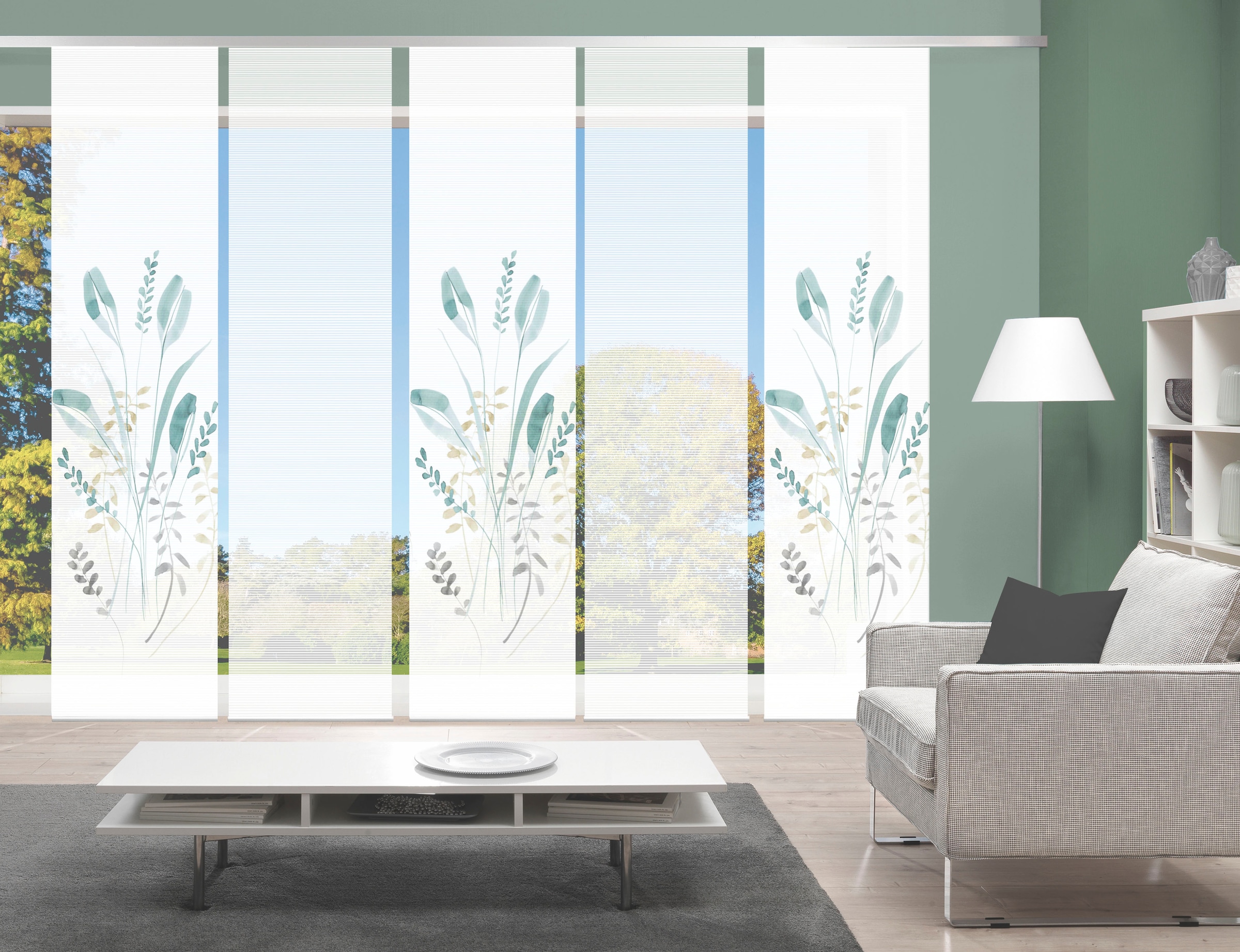 Vision S Schiebegardine "AYENE 5er SET" Paneelwagen 5 Stk. tlg. Schiebevorh günstig online kaufen