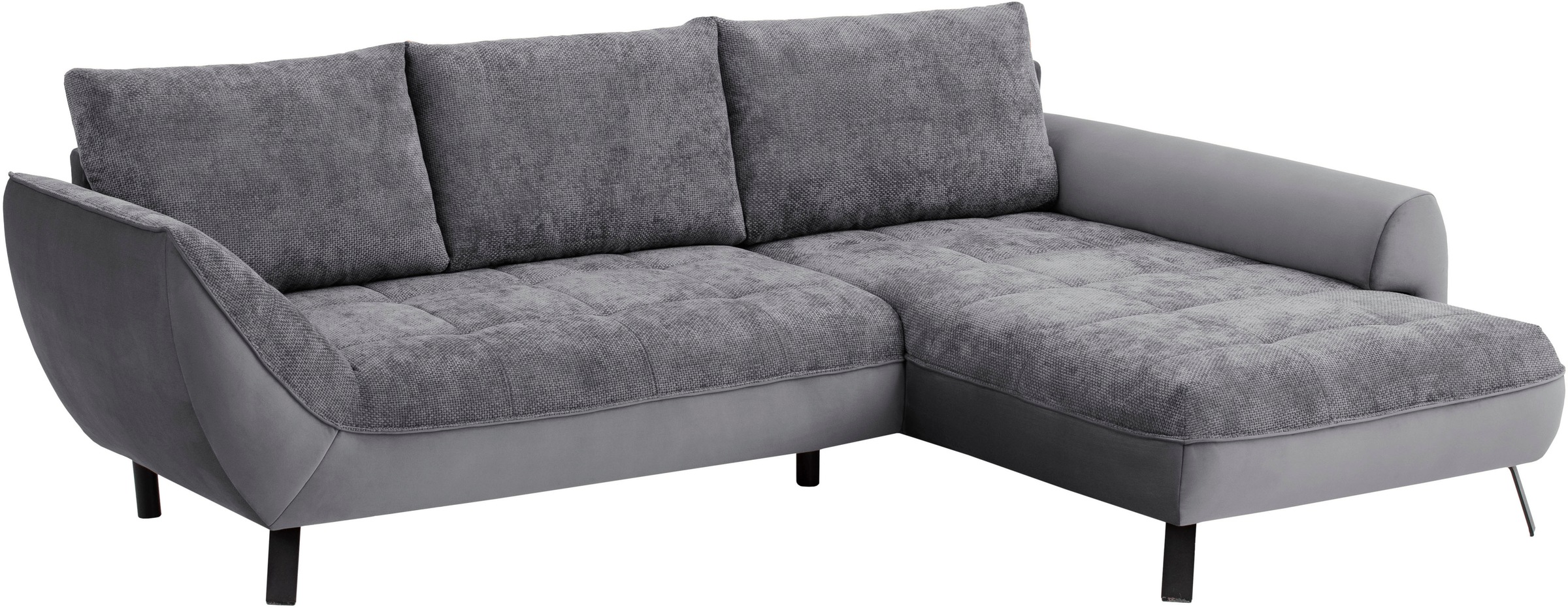 exxpo - sofa fashion Ecksofa »Bellinii, Materialmix, Strukturbezug und pflegeleichter Microvelours«, bequem und modern, Materialmix, L-Form