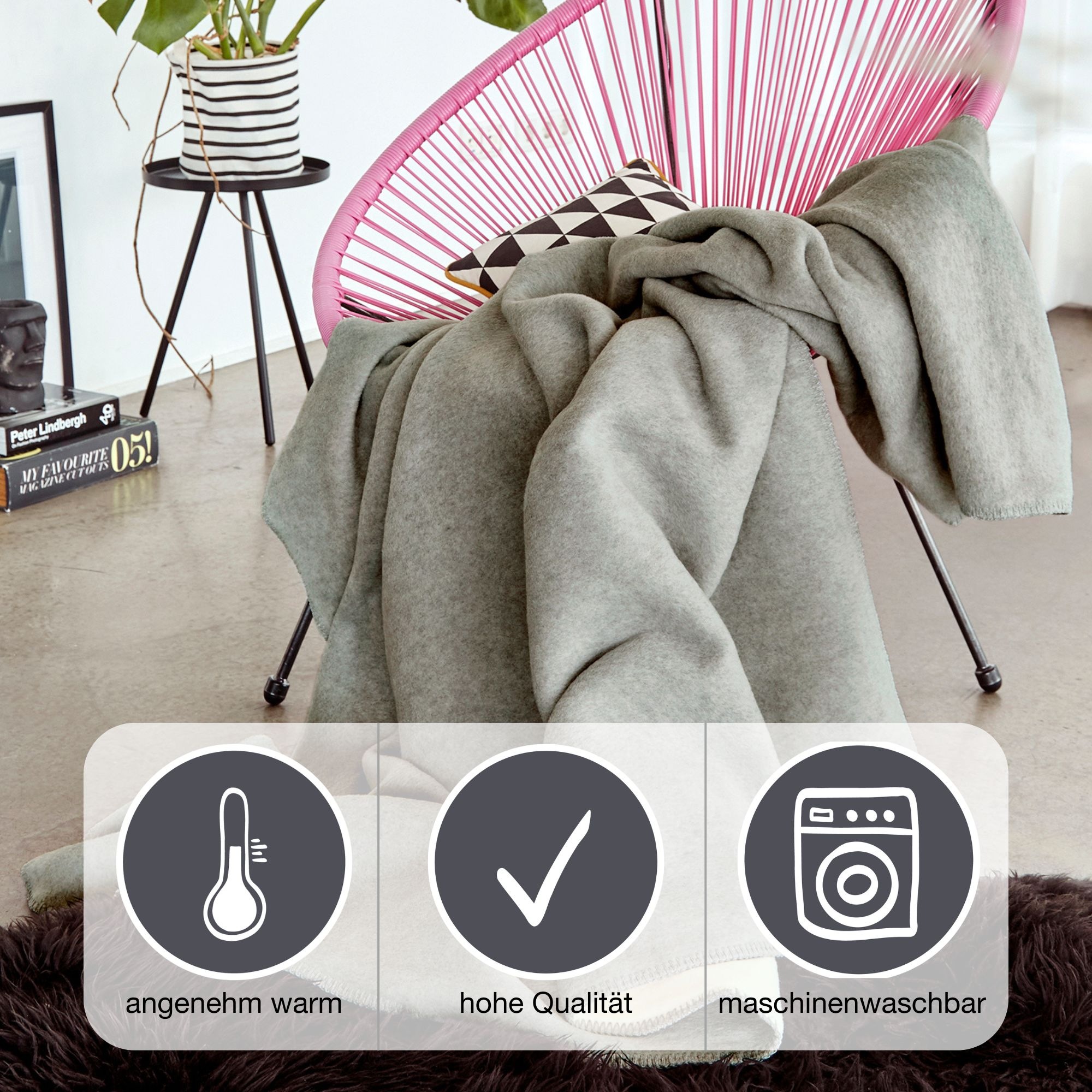 Thumbnail - IBENA Wohndecke "Wohndecke Doubleface Dublin" in trendigen Farben