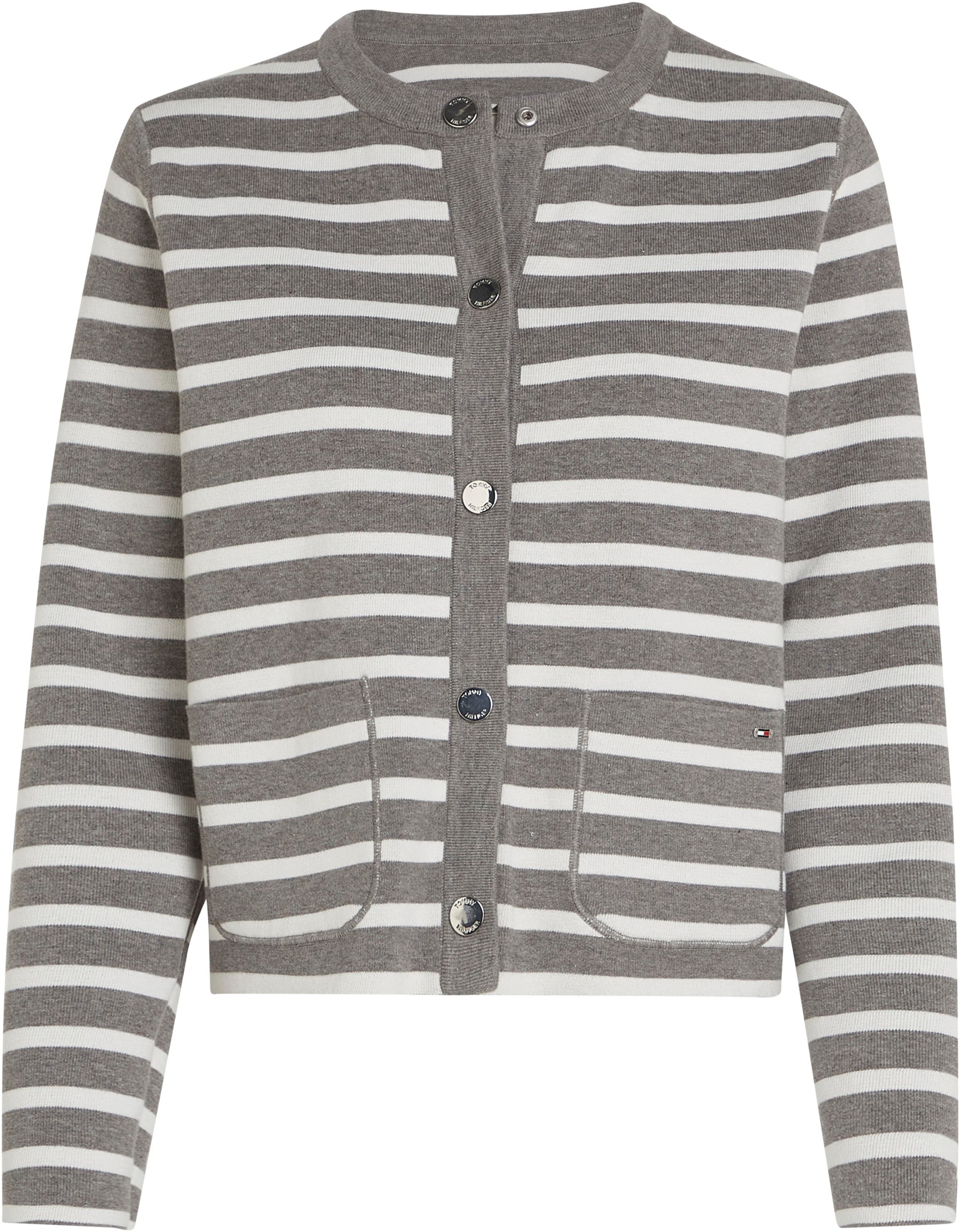 Tommy Hilfiger Strickjacke »CO JERSEY STCH REVERSIBLE CARDI«, verschiedene Tragevarianten