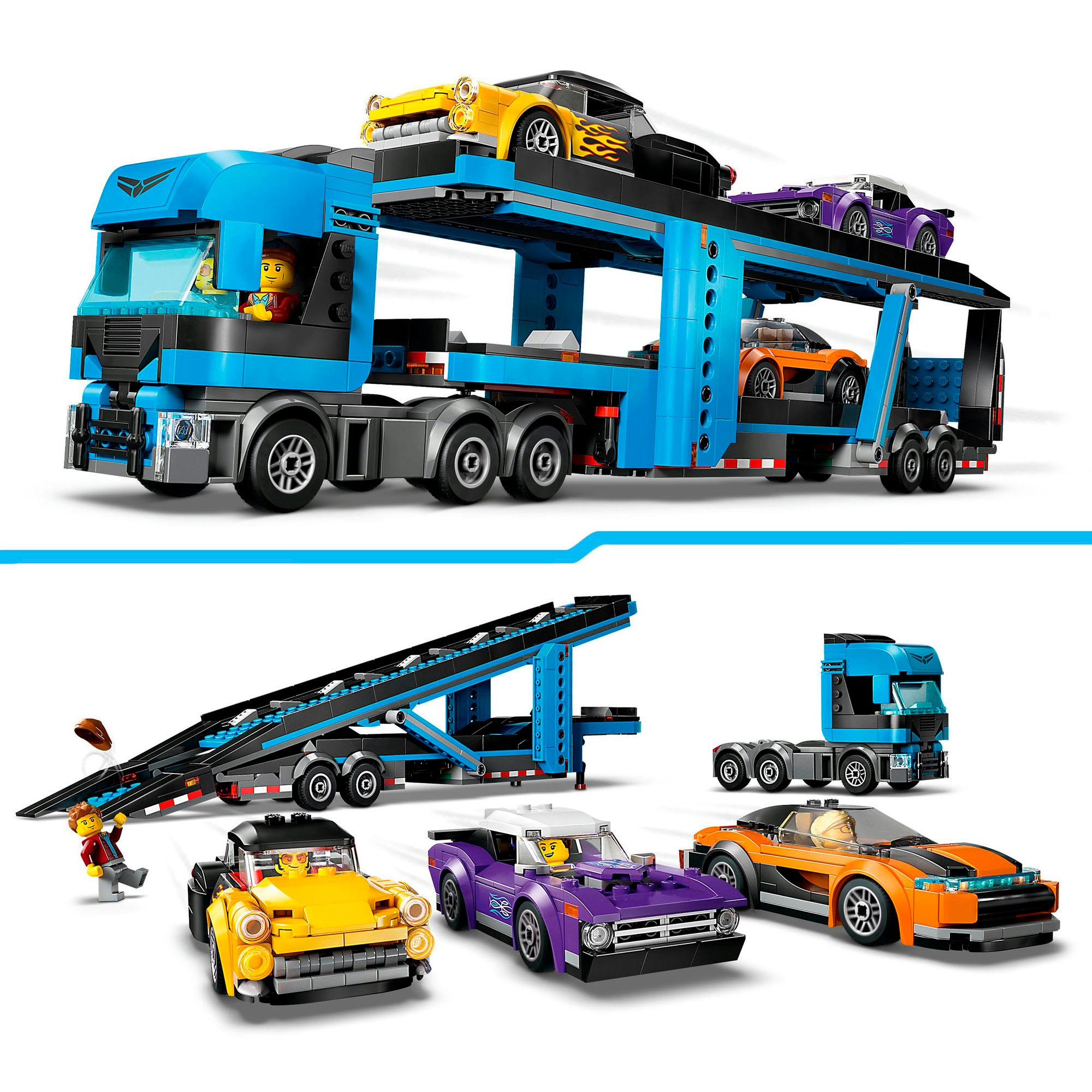 LEGO® Konstruktionsspielsteine »Autotransporter mit Sportwagen (60408), LEGO City«, (998 St.), Made in Europe