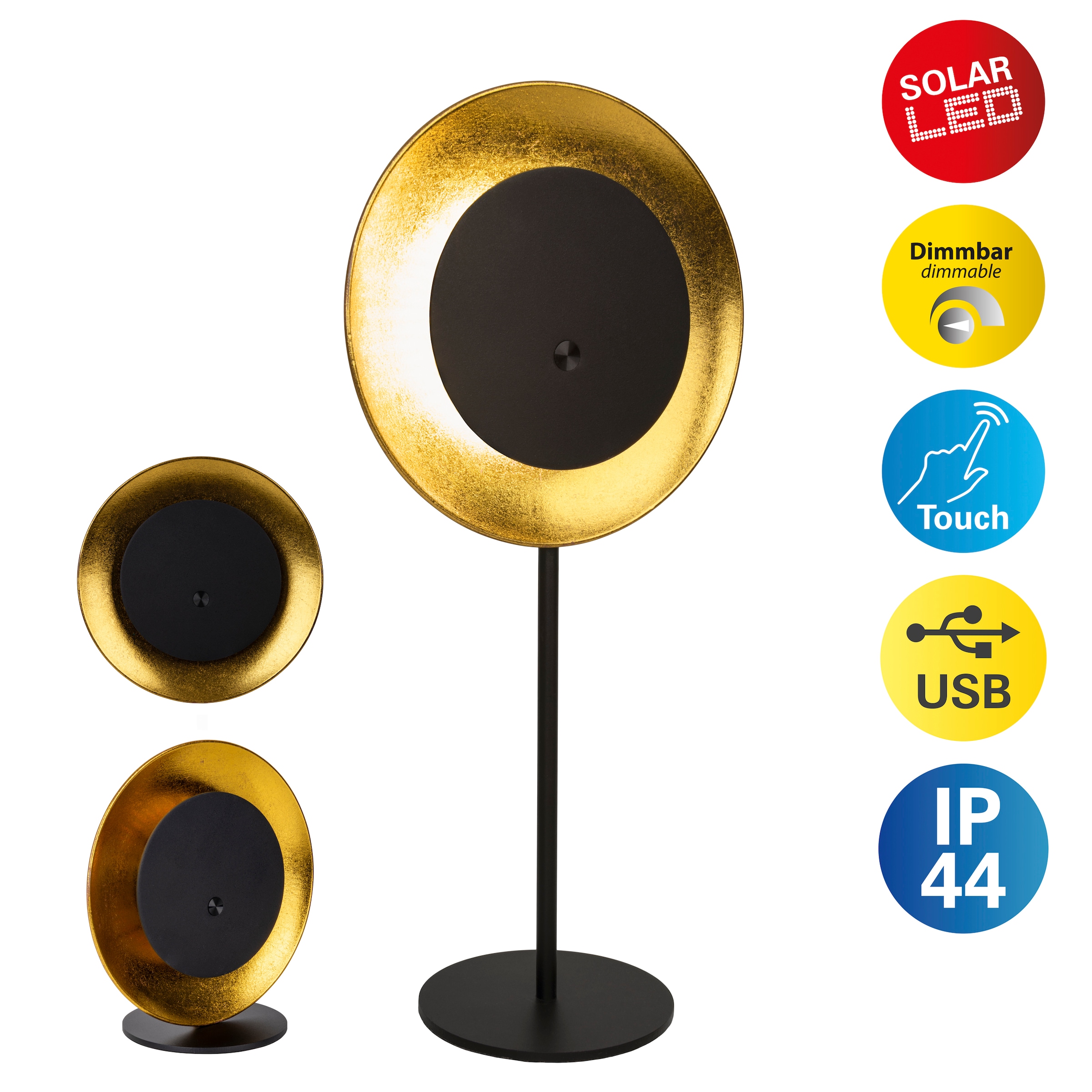 näve LED Solarleuchte "Solan" LED-Modul 1 Stk. Warmweiß 4in1 Akku-Solar-Tis günstig online kaufen